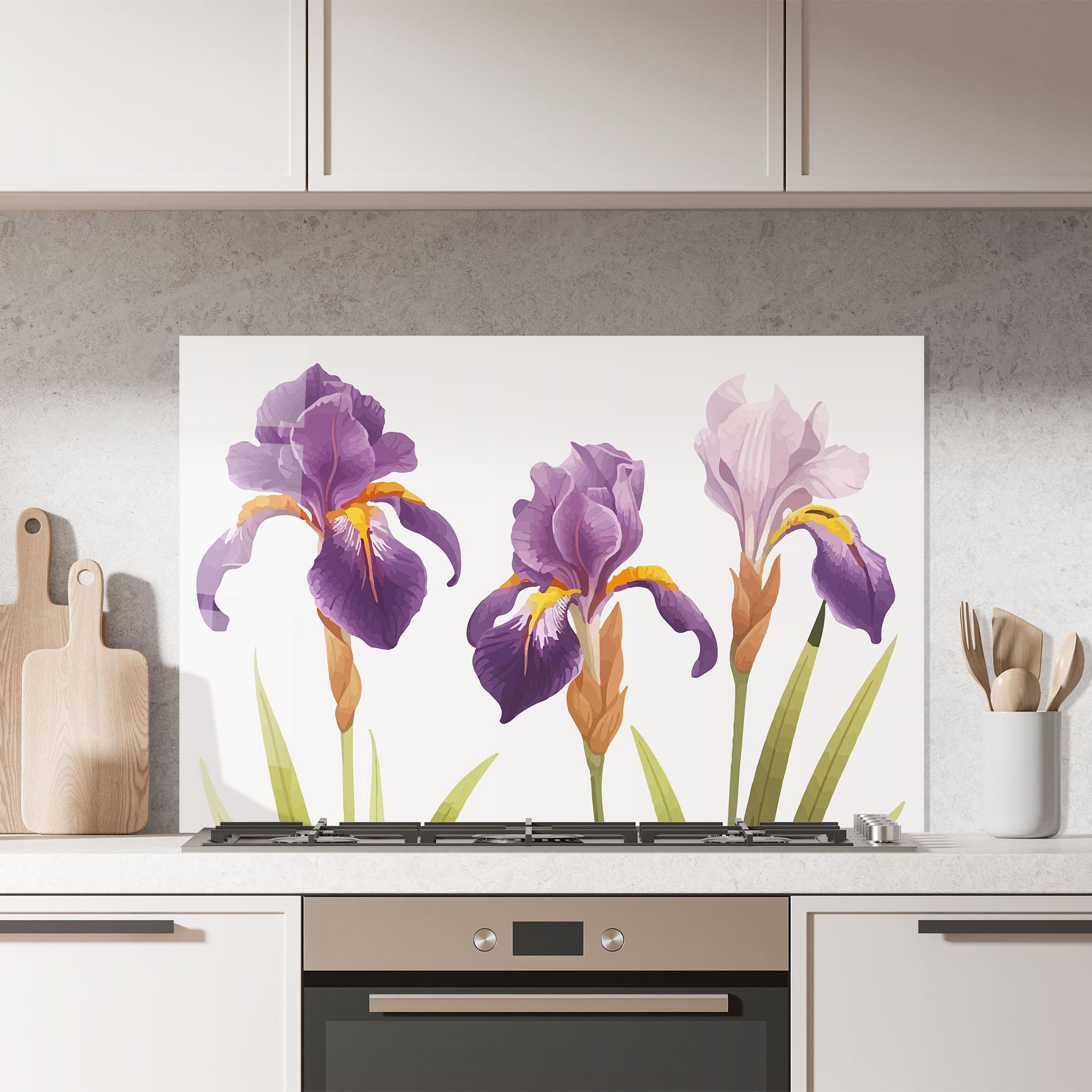 Стъклен панел за кухня Iris Leaf mockup 7