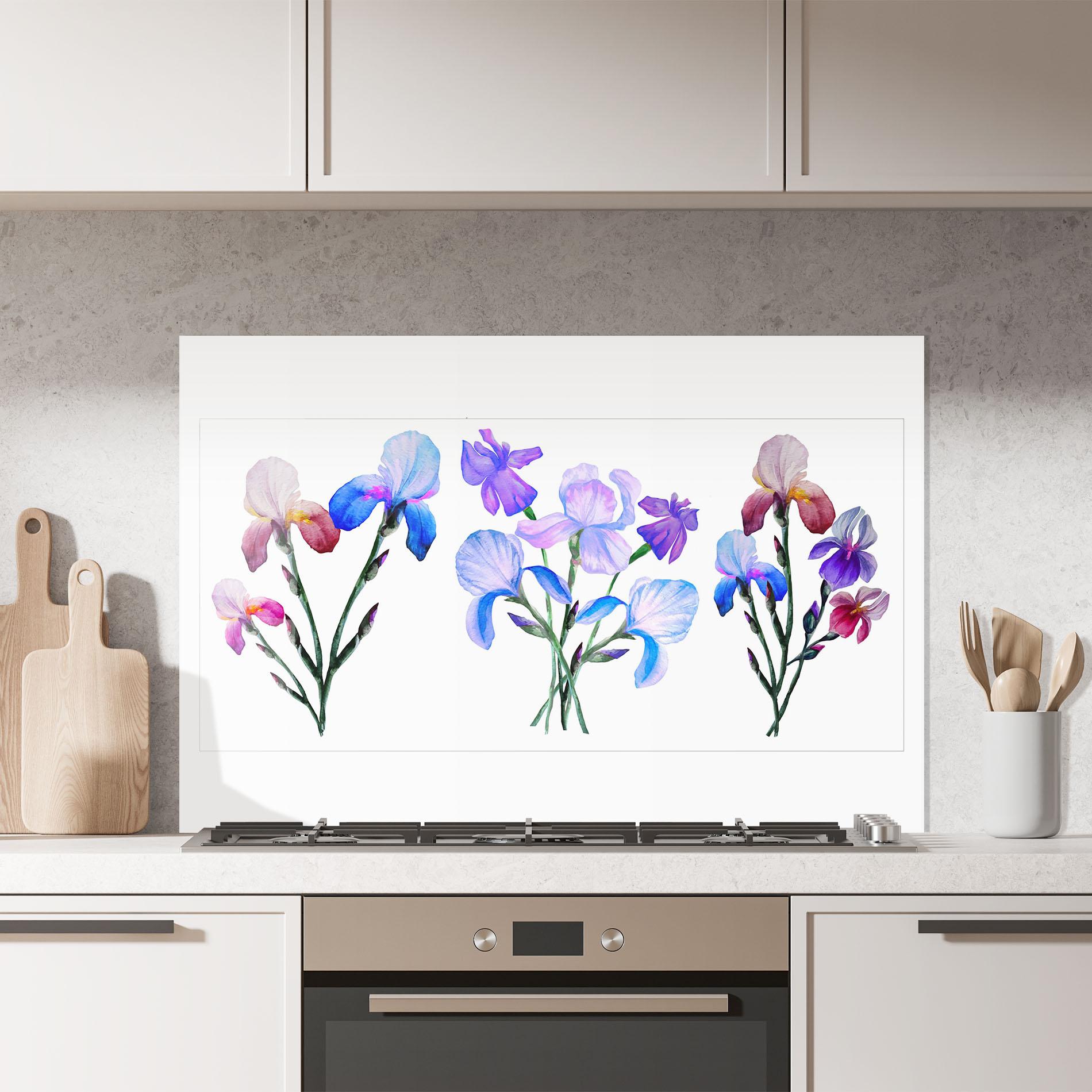 Стъклен панел за кухня Iris Set mockup 7