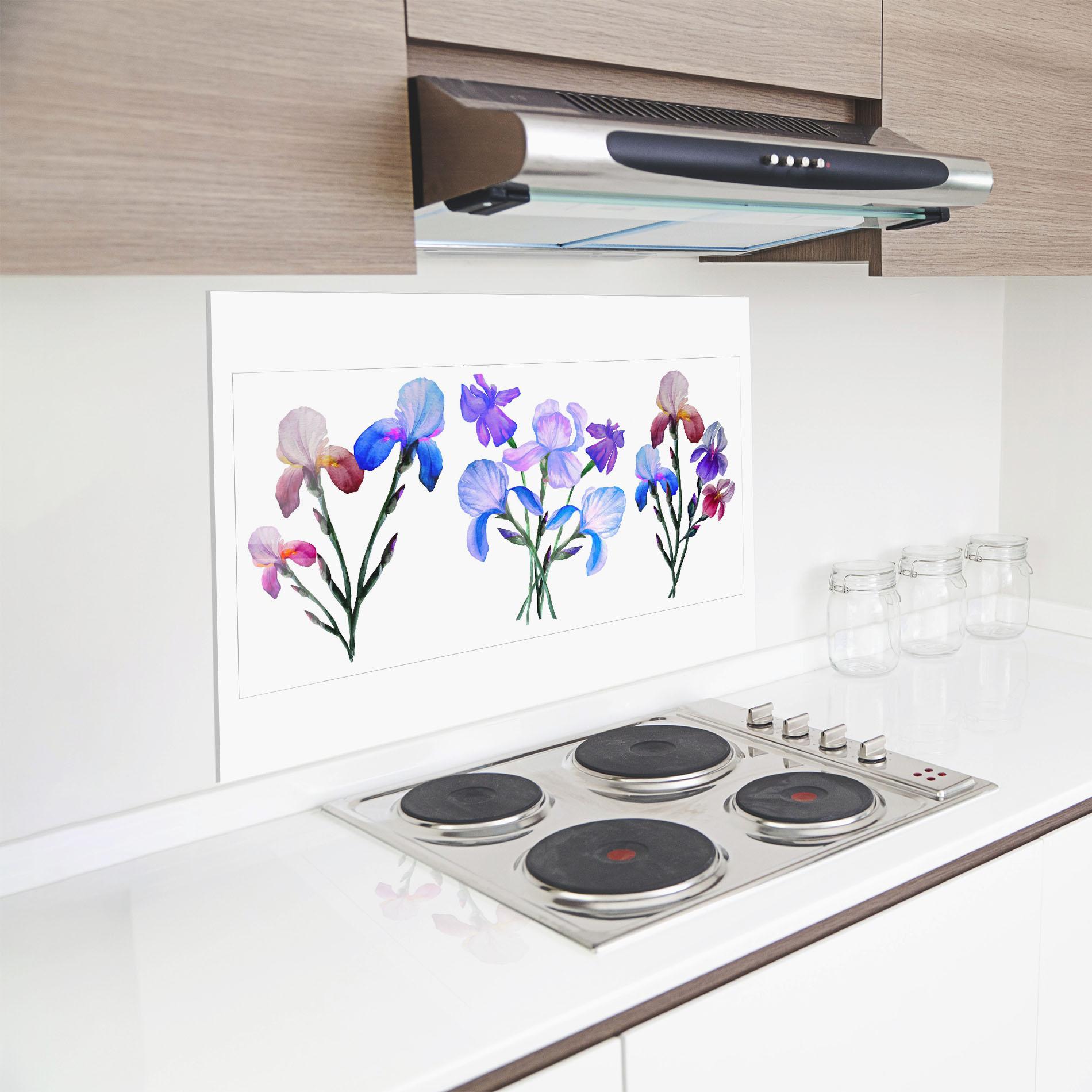 Стъклен панел за кухня Iris Set mockup 8