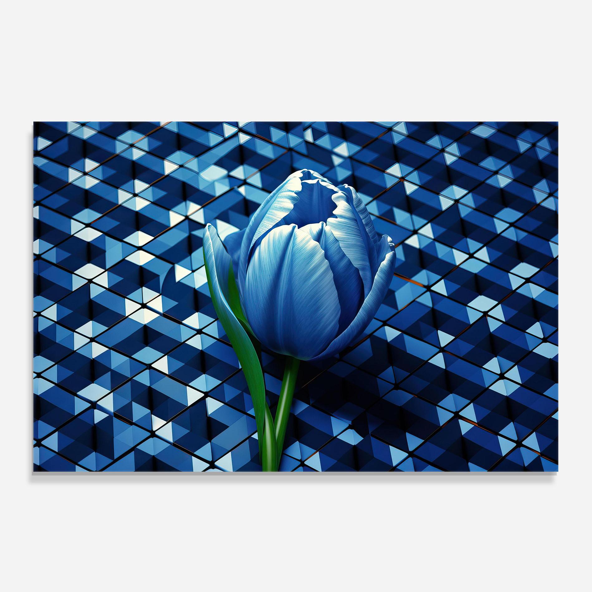 Стъклен панел за кухня Blue Tulip mockup 0