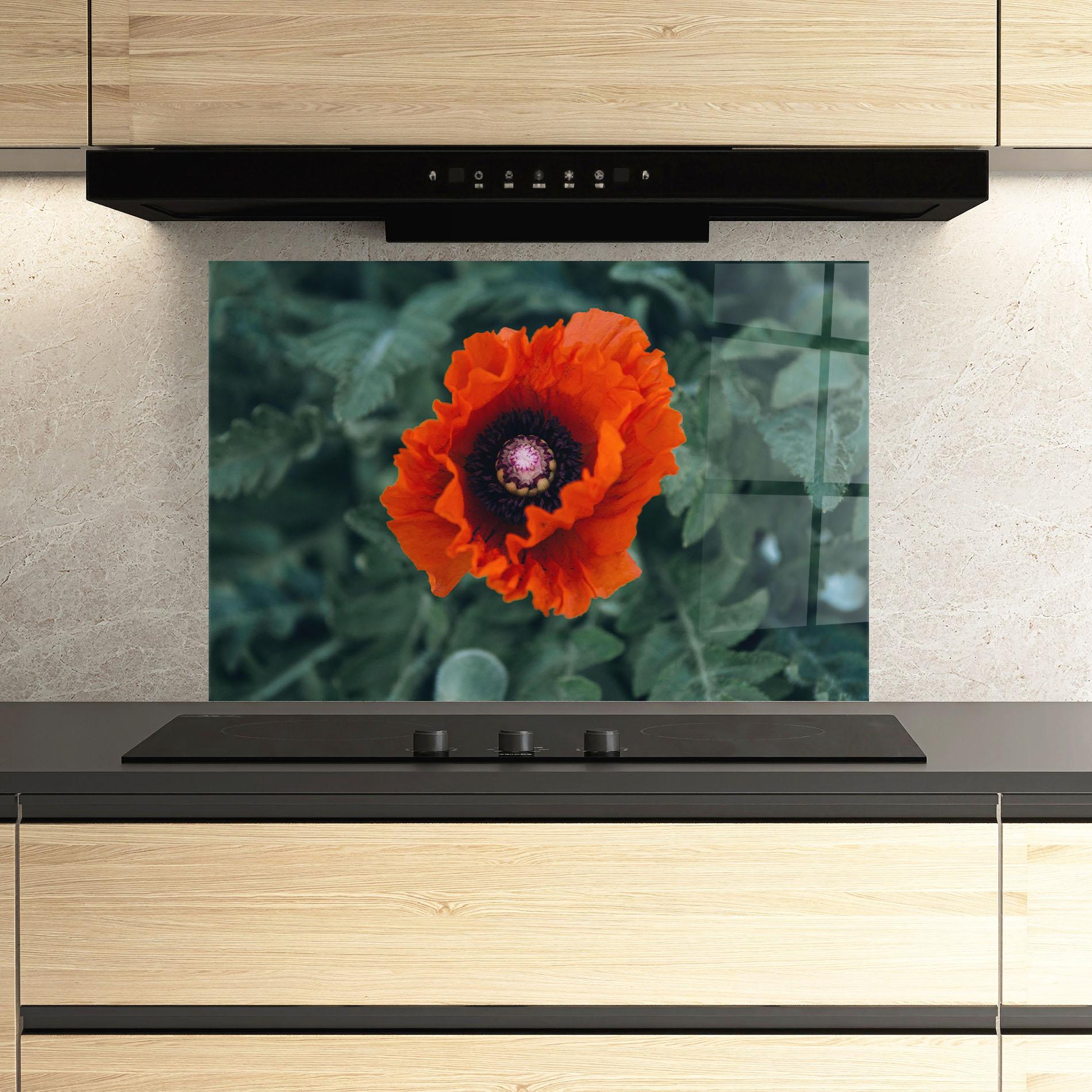 Стъклен панел за кухня Poppy From The Garden mockup 3