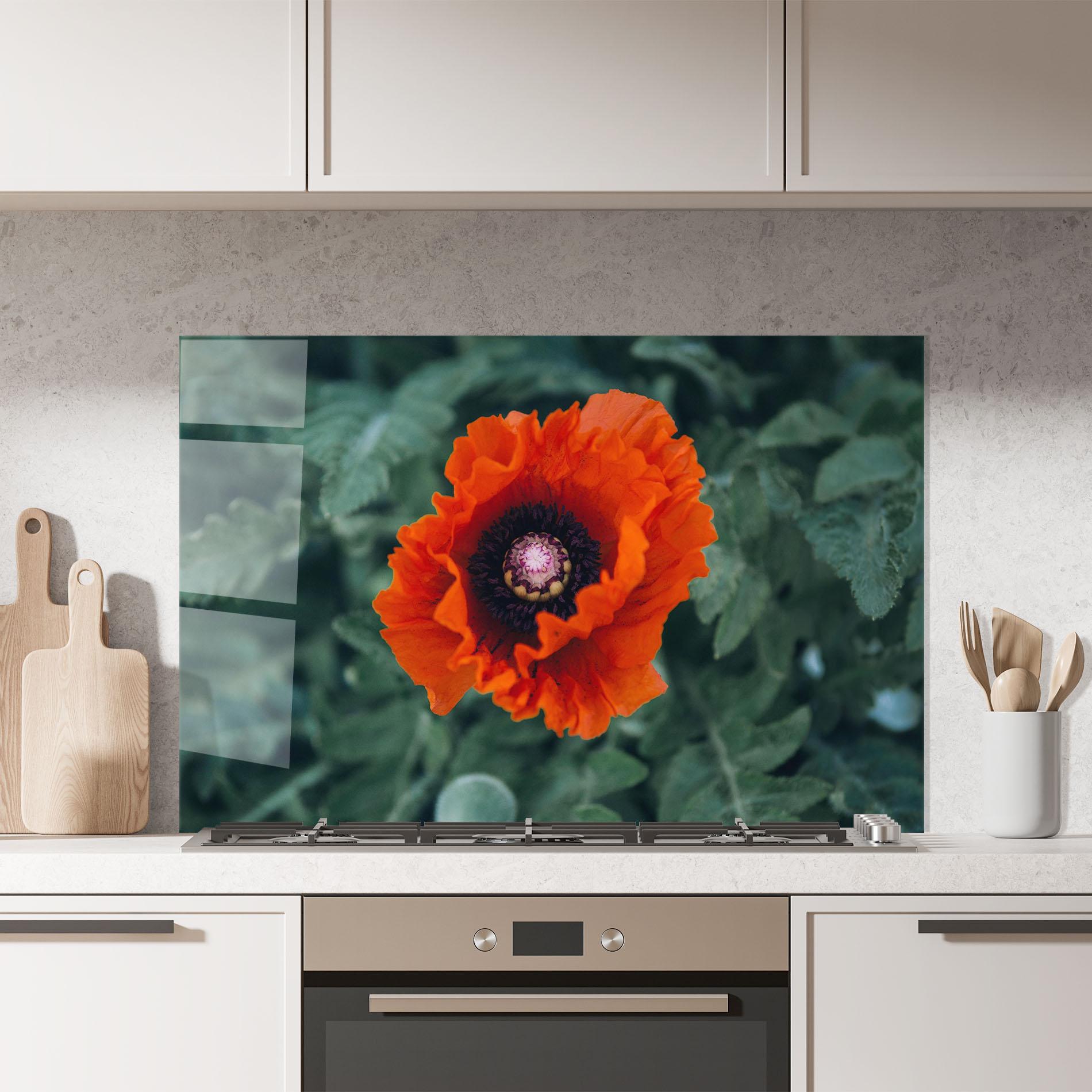 Стъклен панел за кухня Poppy From The Garden mockup 7