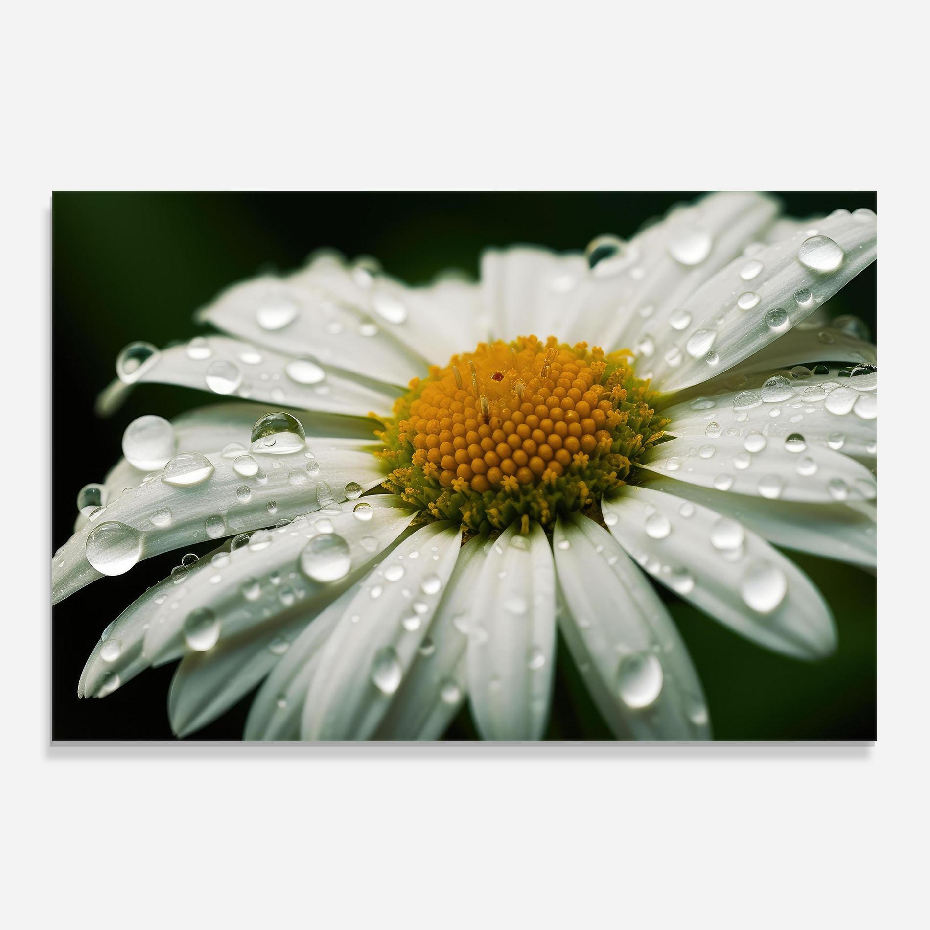 Стъклен панел за кухня Close Up Daisy After Rain mockup 0