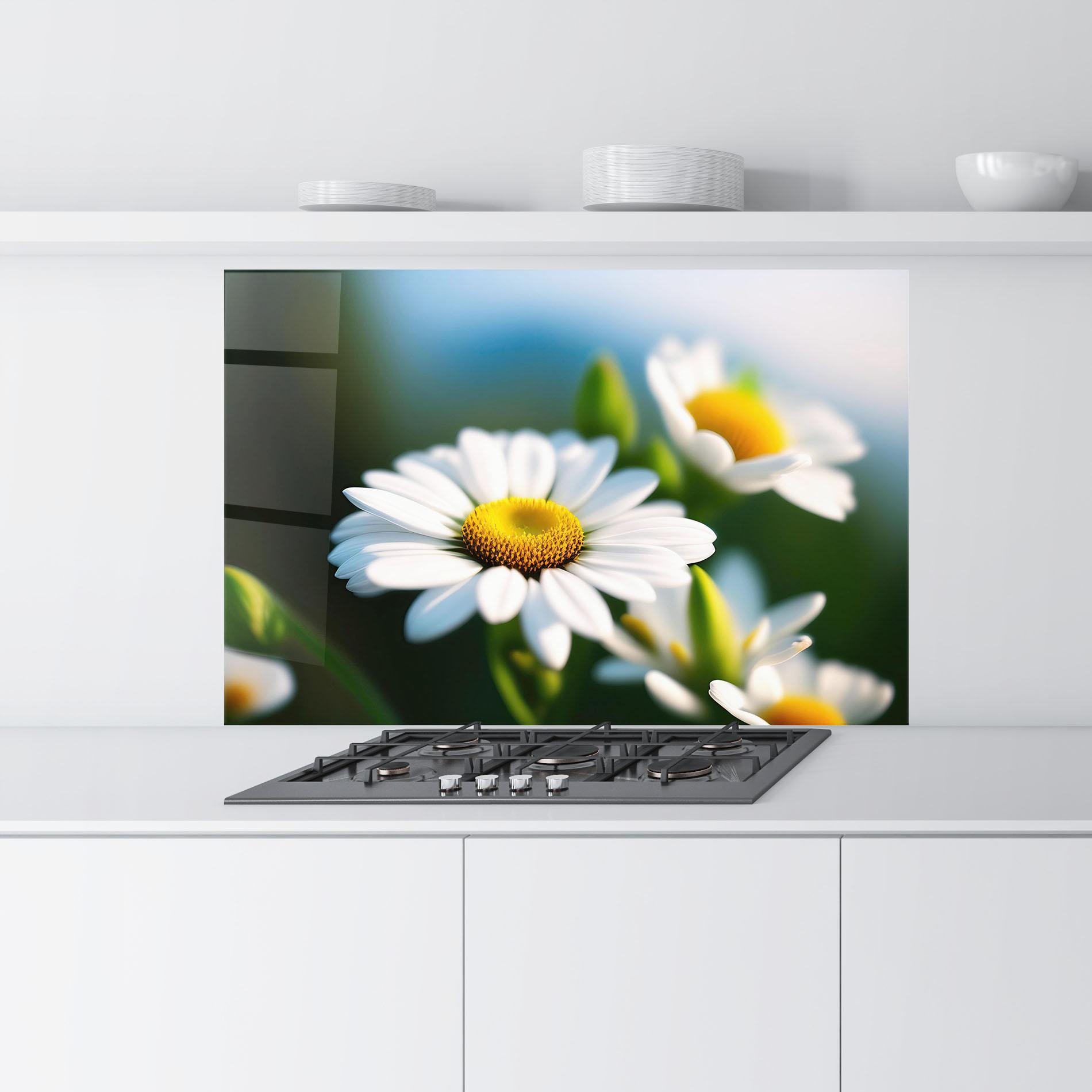 Стъклен панел за кухня Daisy In The Sun mockup 9