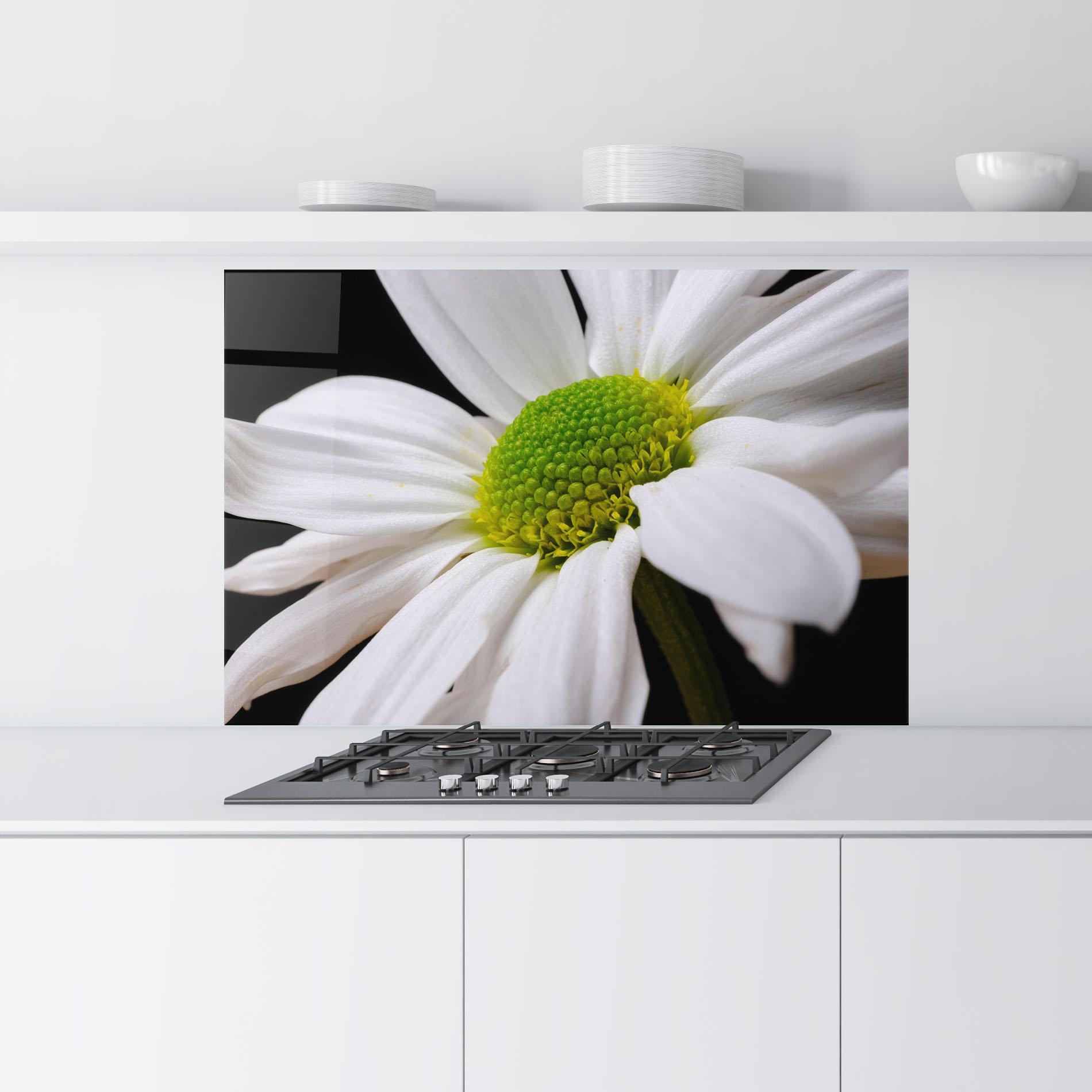 Стъклен панел за кухня Green Middle Daisy mockup 9