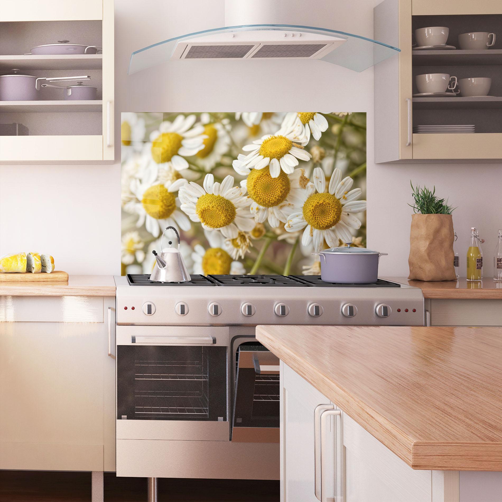 Стъклен панел за кухня Daisy Wall mockup 1