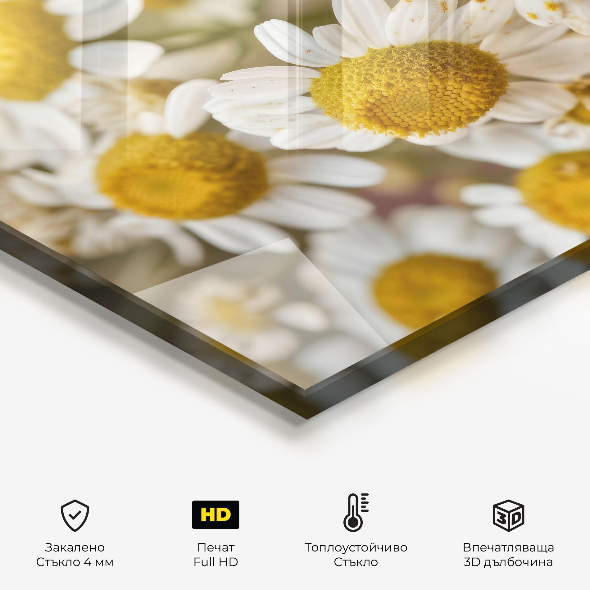 Стъклен панел за кухня Daisy Wall mockup 2