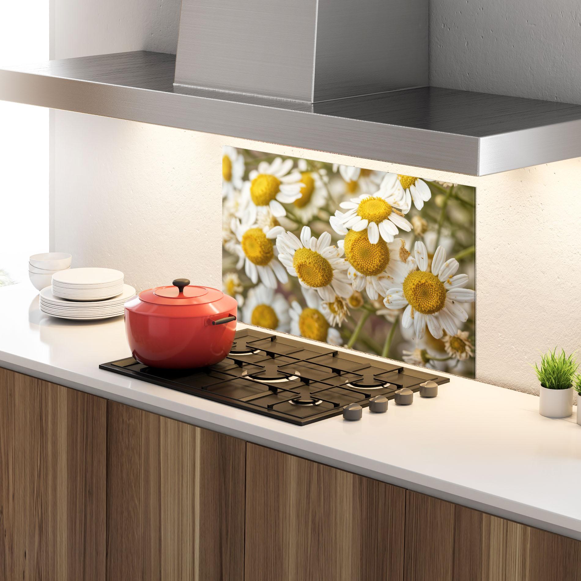 Стъклен панел за кухня Daisy Wall mockup 4