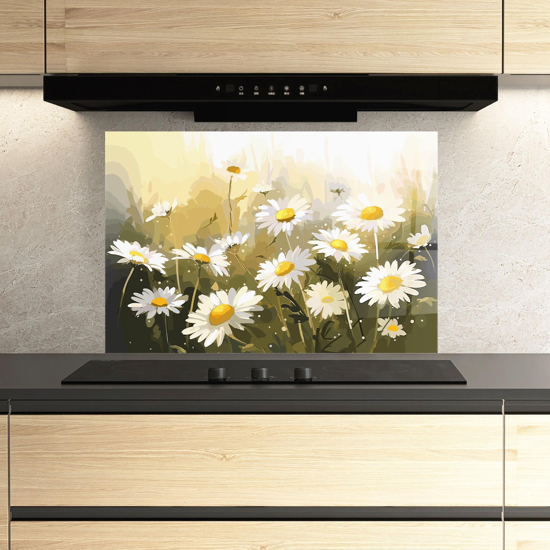 Стъклен панел за кухня Daily Daisy mockup 3