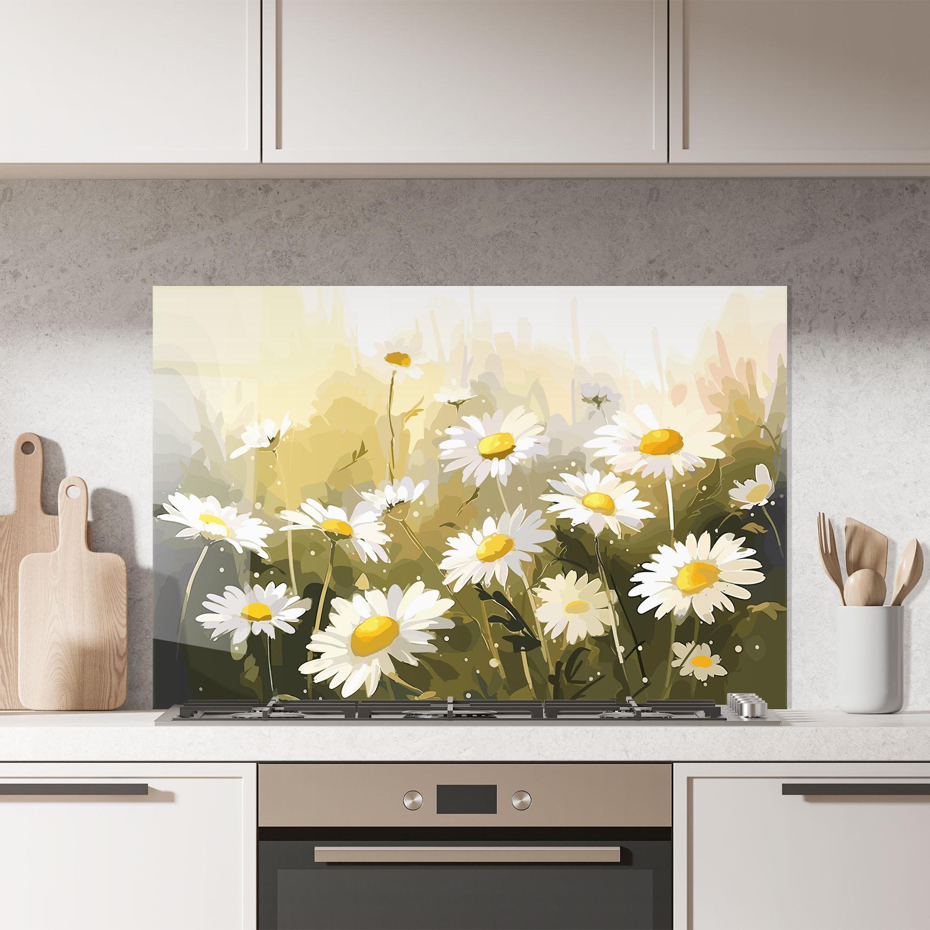 Стъклен панел за кухня Daily Daisy mockup 7