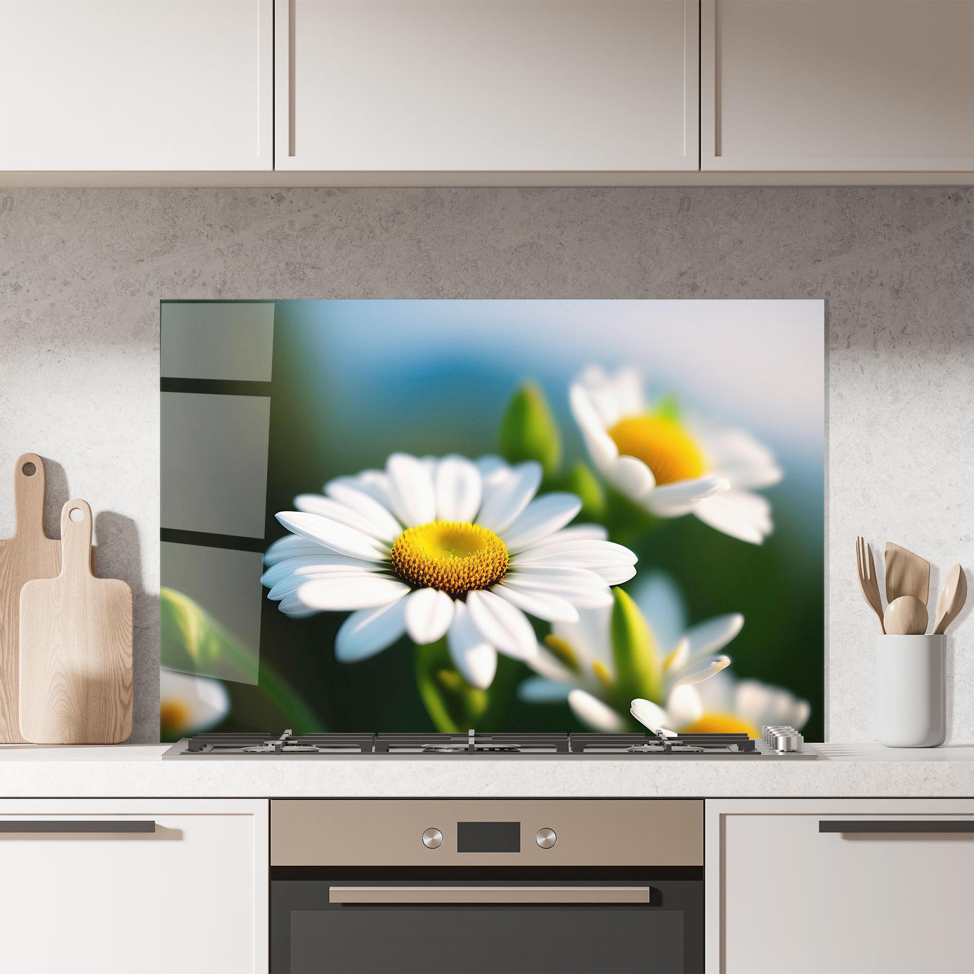 Стъклен панел за кухня Daisy In The Sun mockup 7