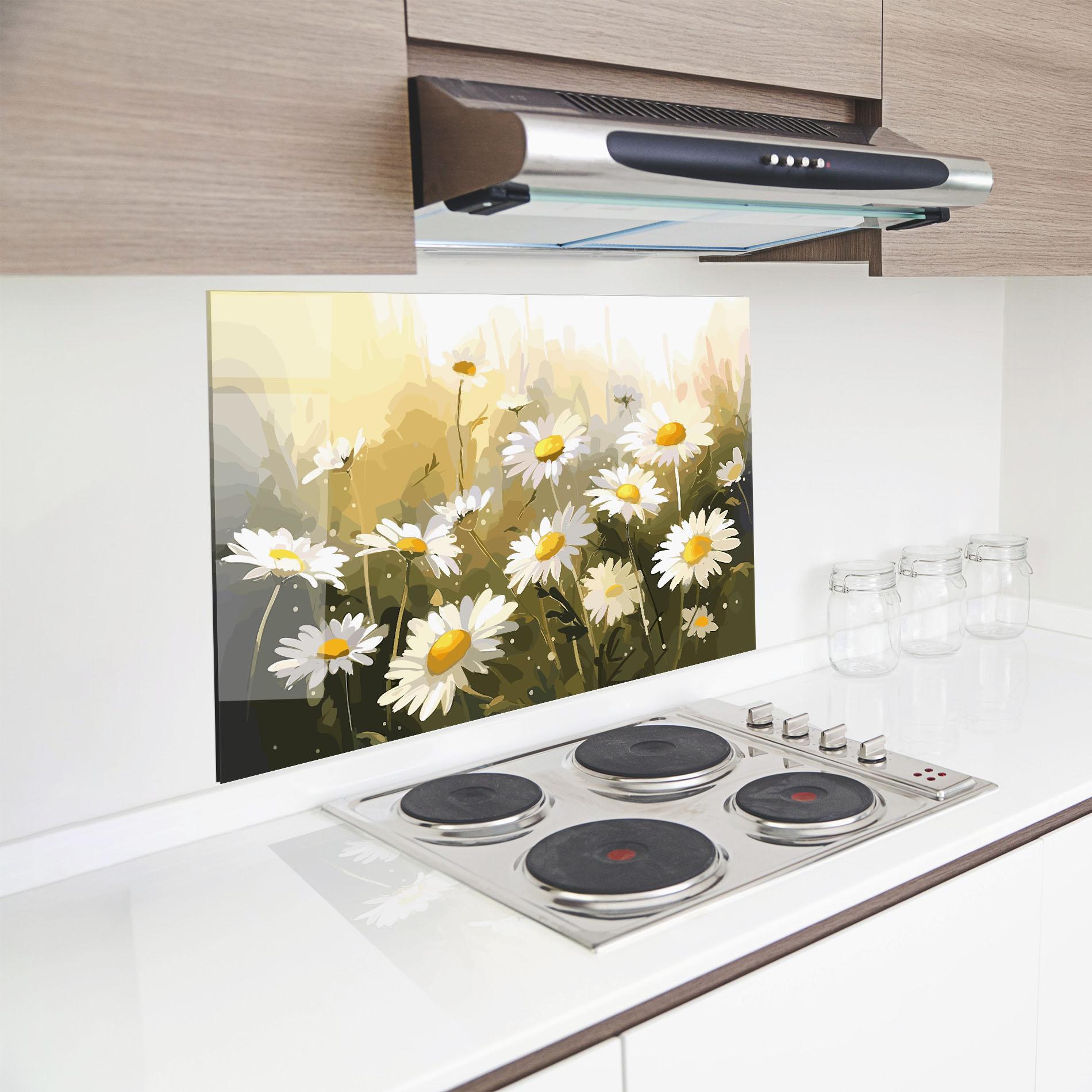 Стъклен панел за кухня Daily Daisy mockup 8