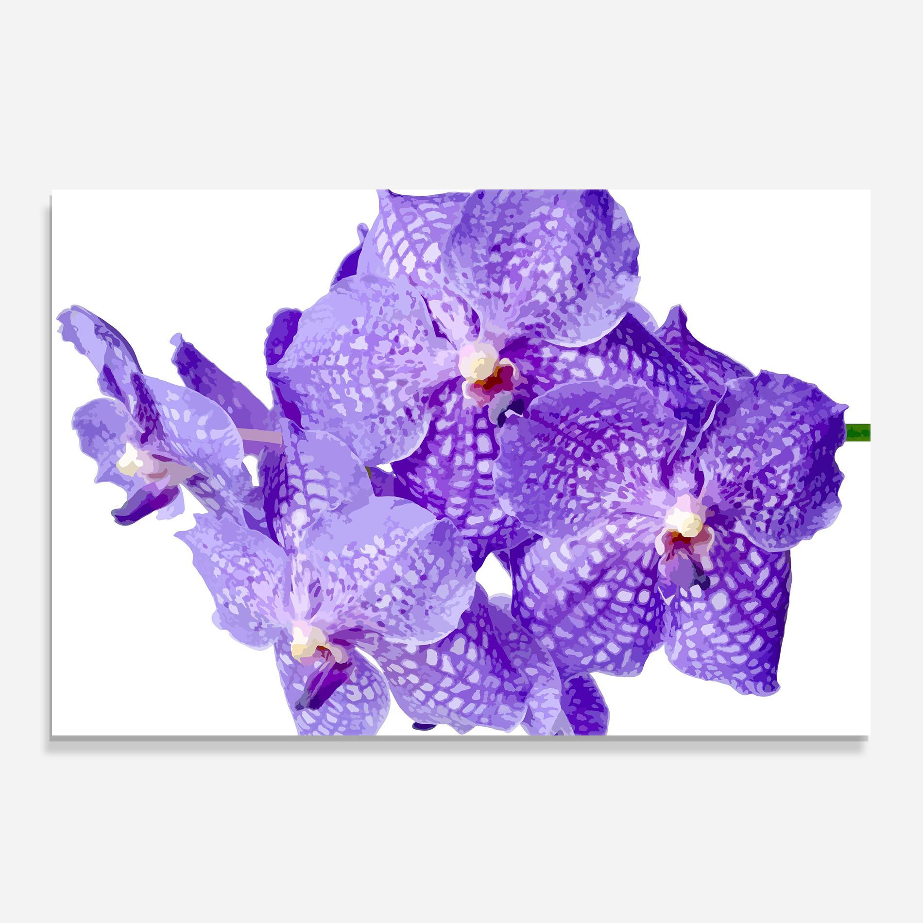 Стъклен панел за кухня Purple White Orchid mockup 0