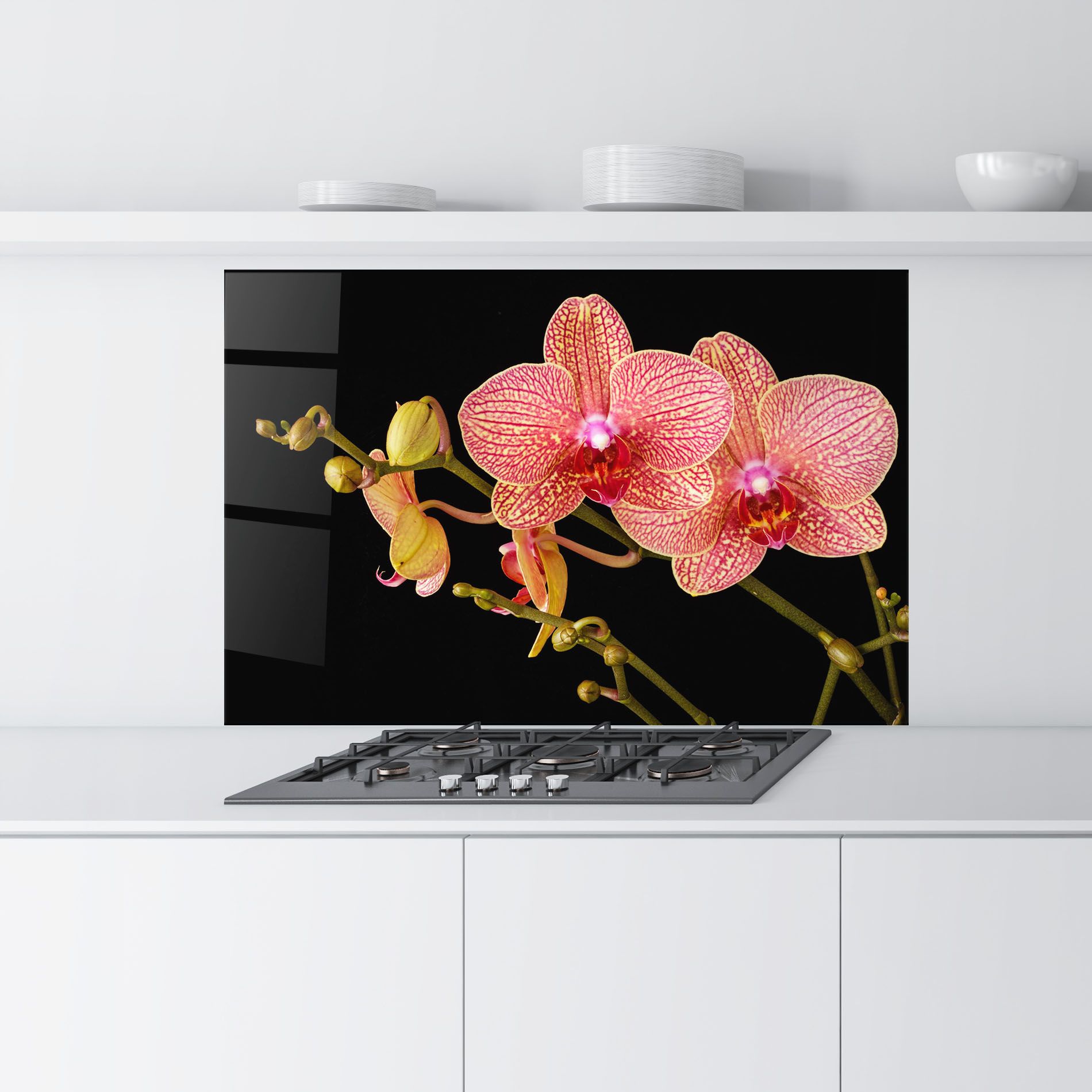 Pink Orchids On Black mockup 9