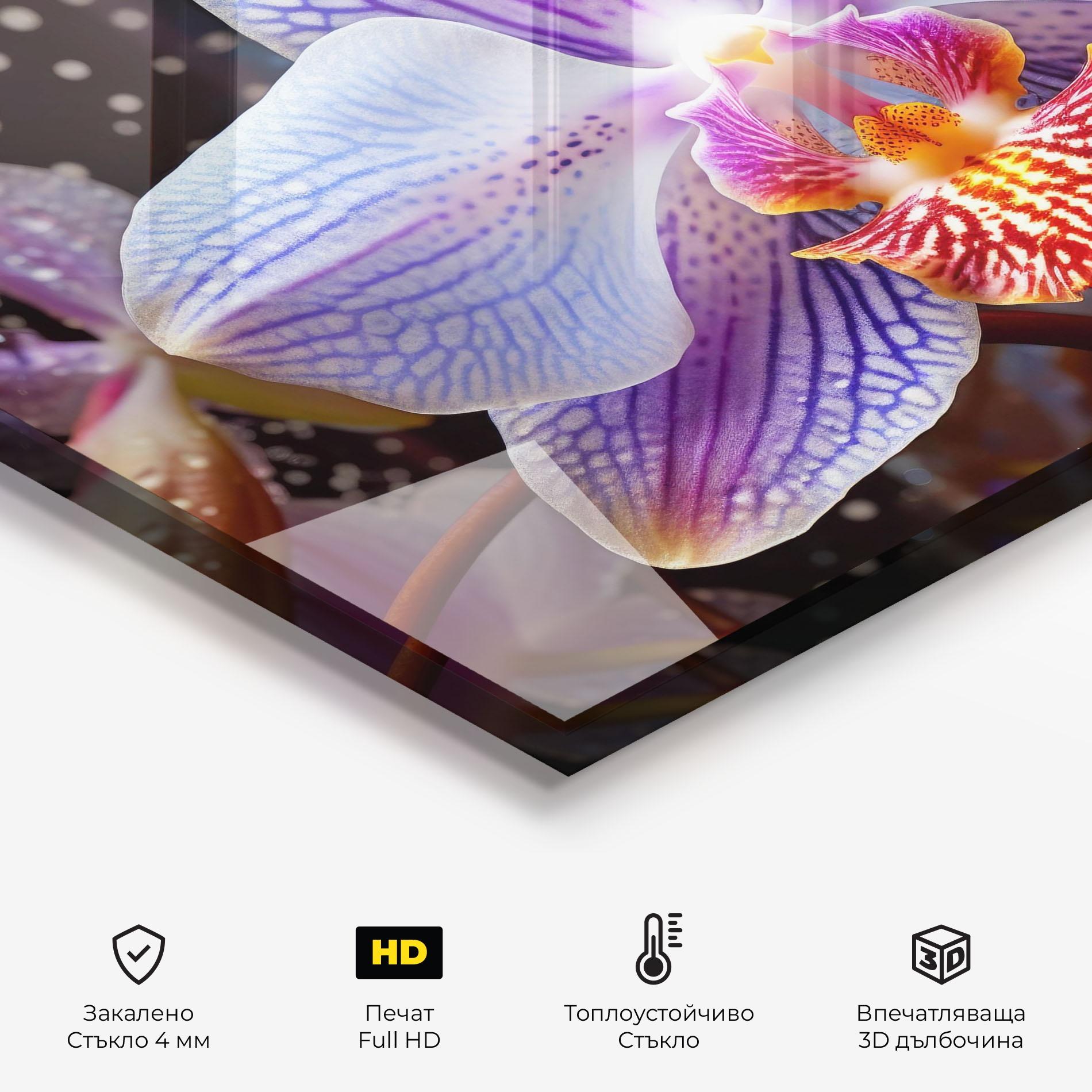 Стъклен панел за кухня Light Purple Orchid Art mockup 2