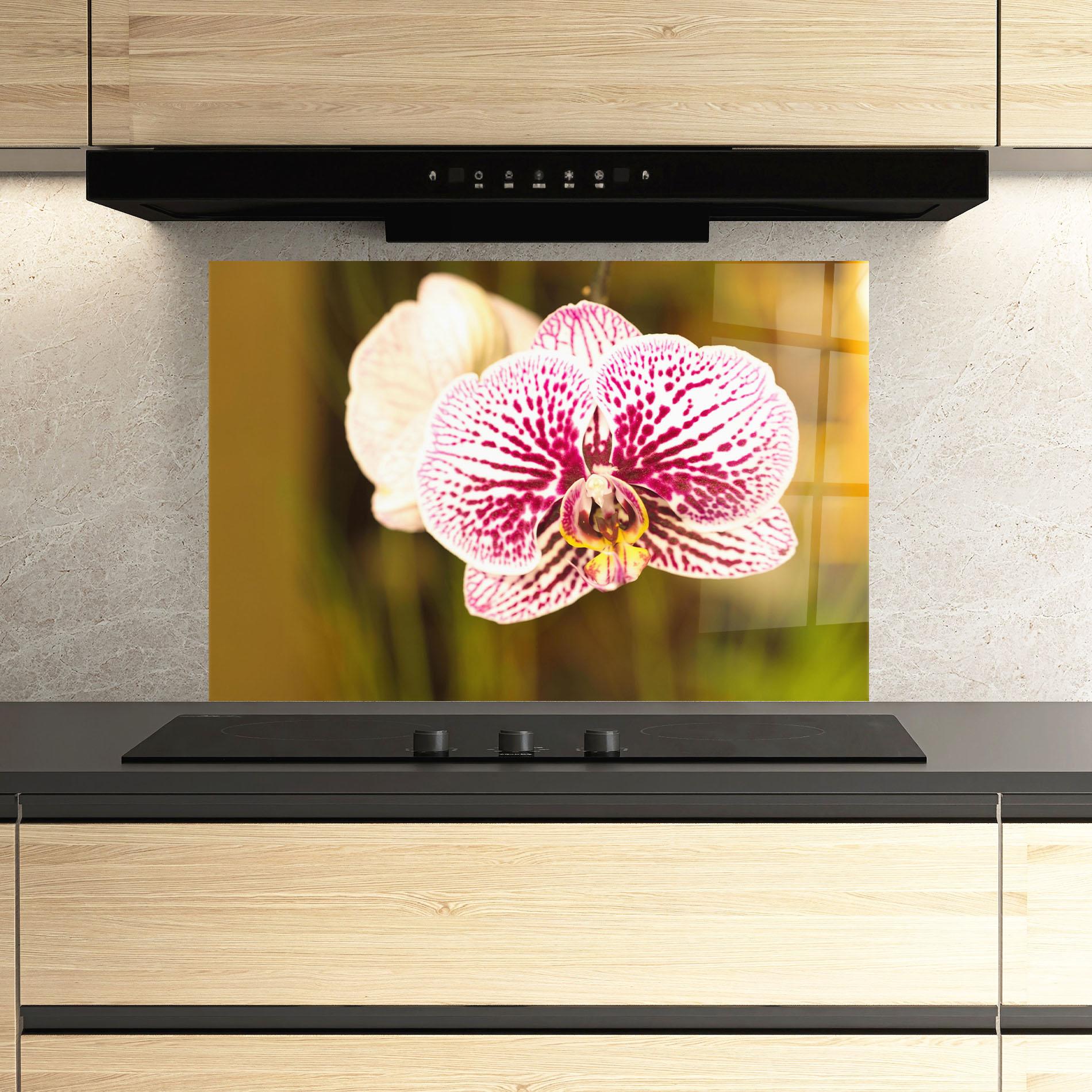 Стъклен панел за кухня Garden Orchids mockup 3