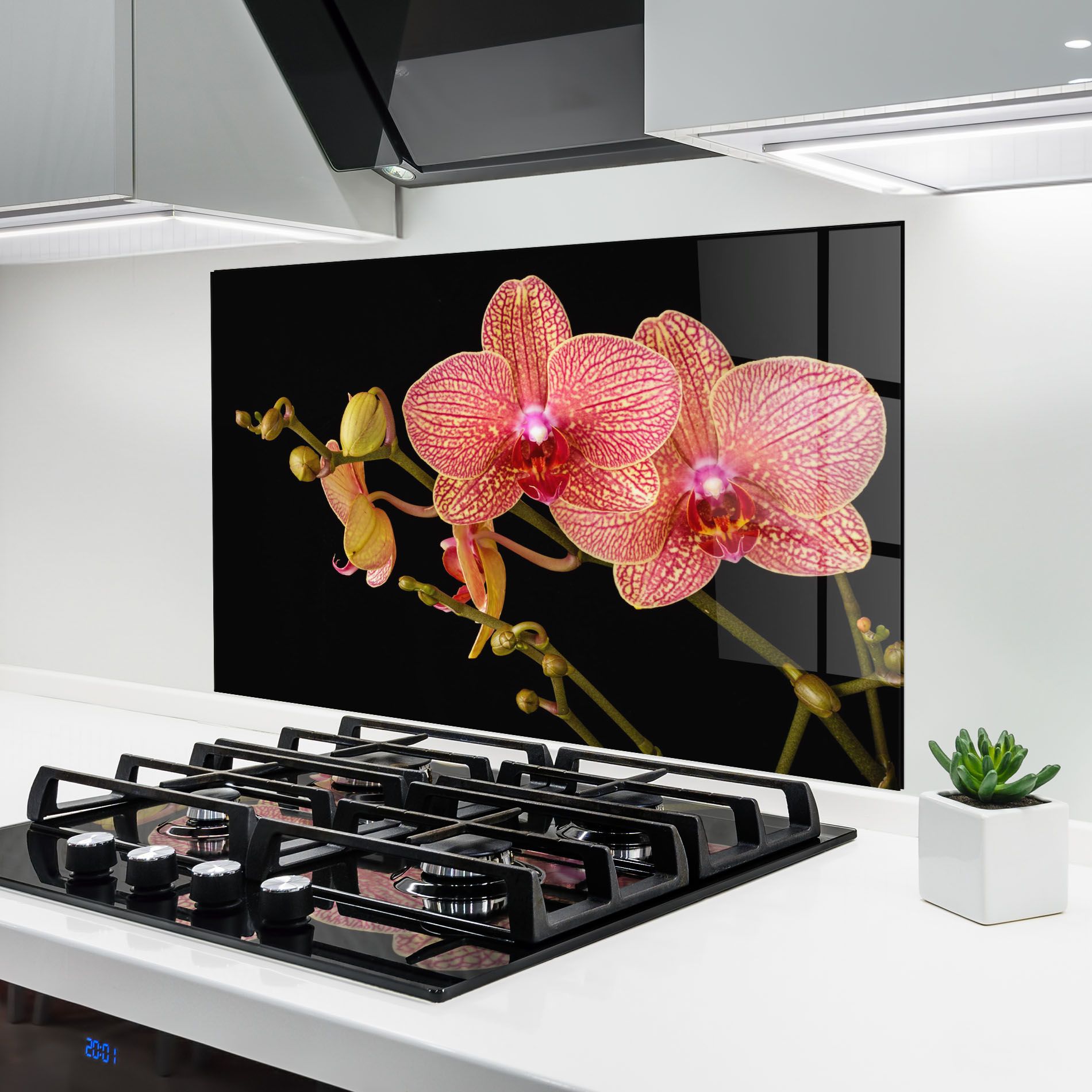 Pink Orchids On Black mockup 6