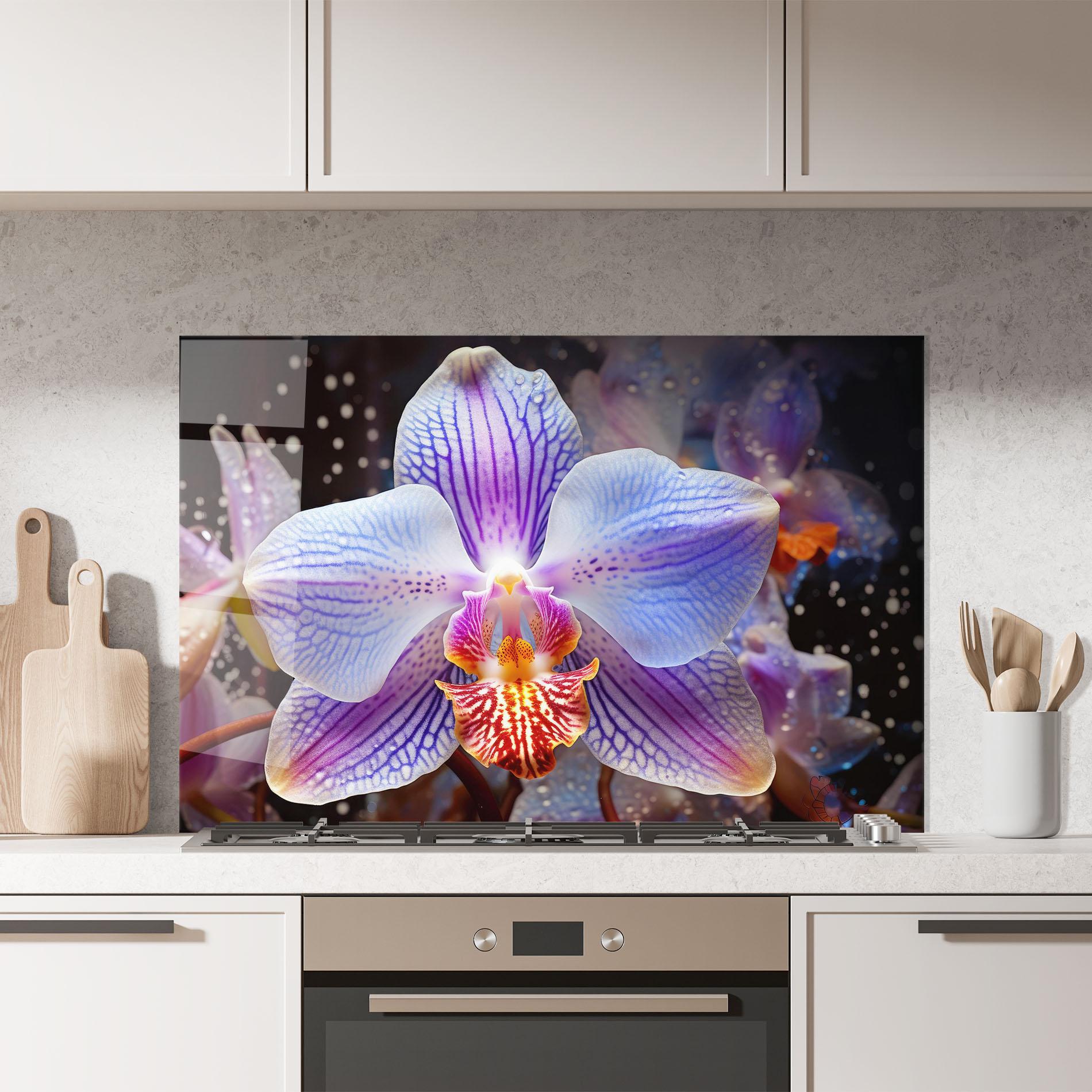 Стъклен панел за кухня Light Purple Orchid Art mockup 7