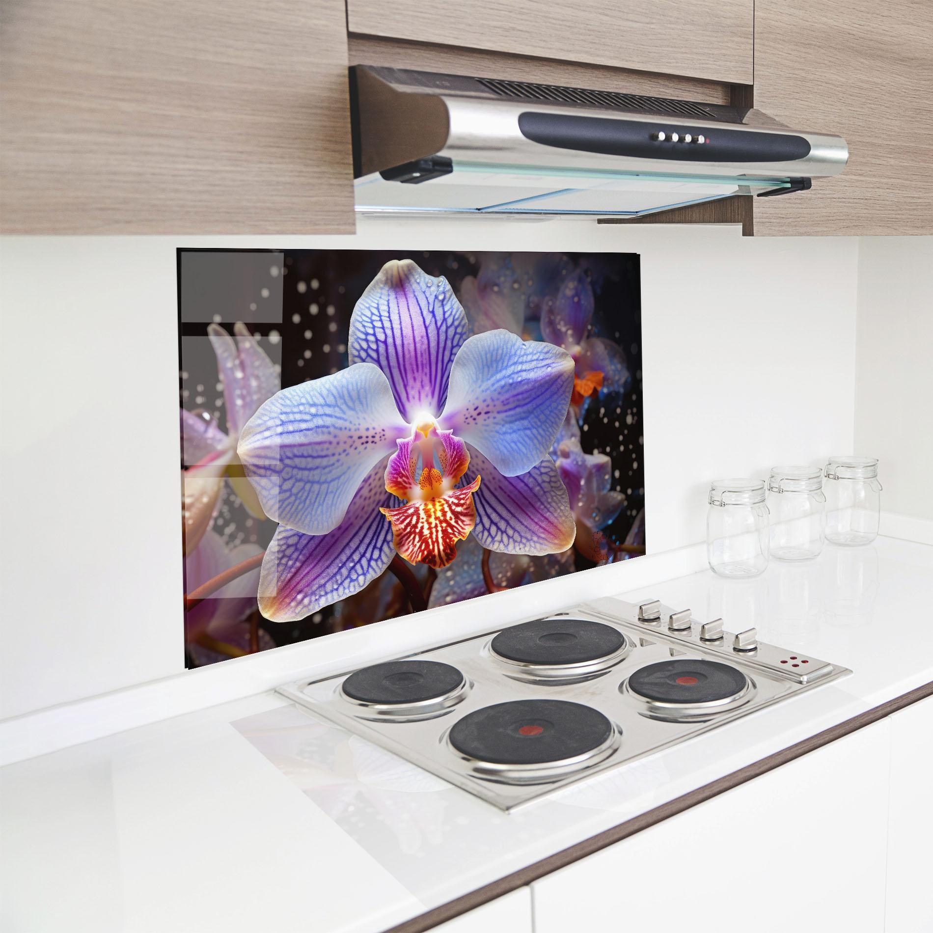 Стъклен панел за кухня Light Purple Orchid Art mockup 8