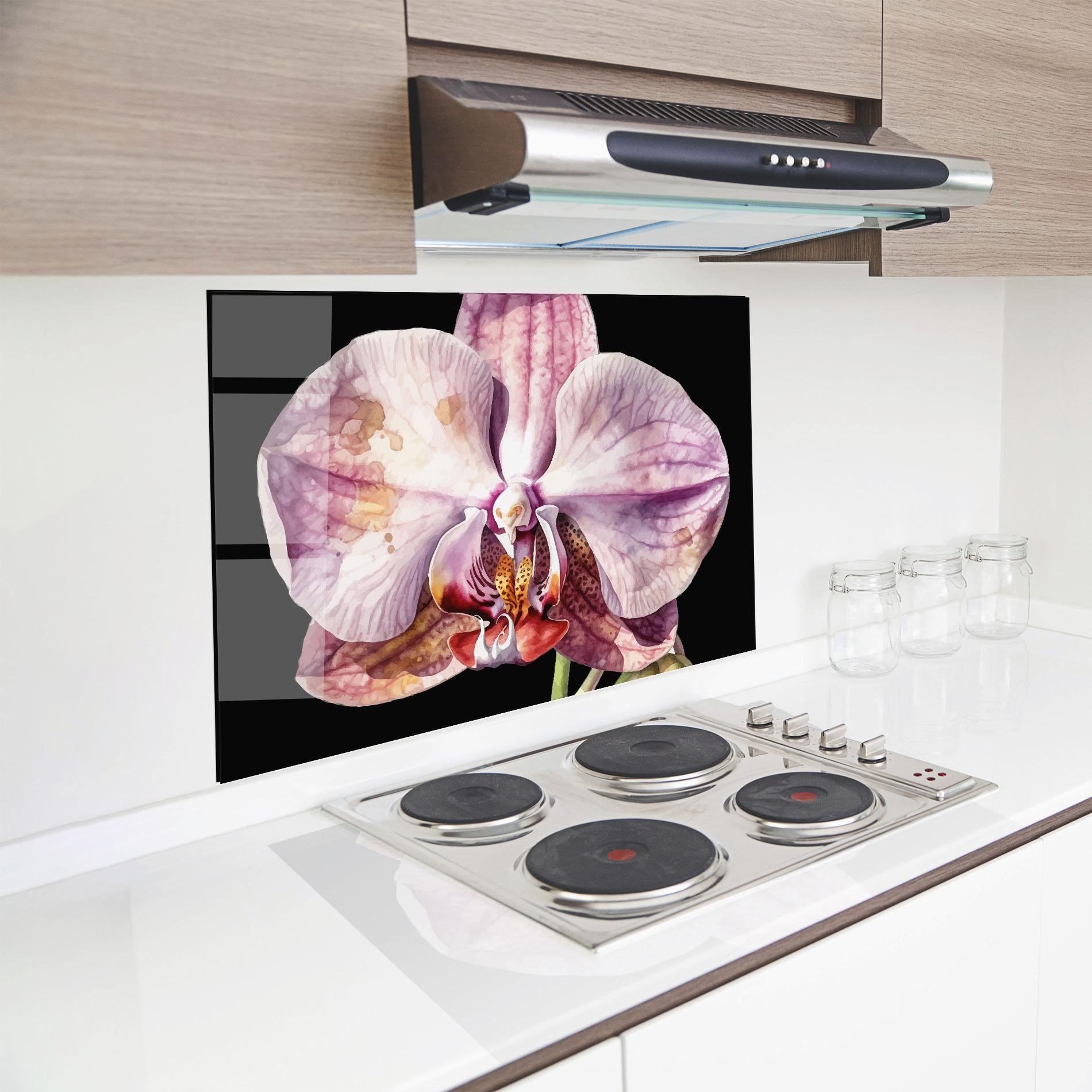 Стъклен панел за кухня Painted Orchid mockup 8