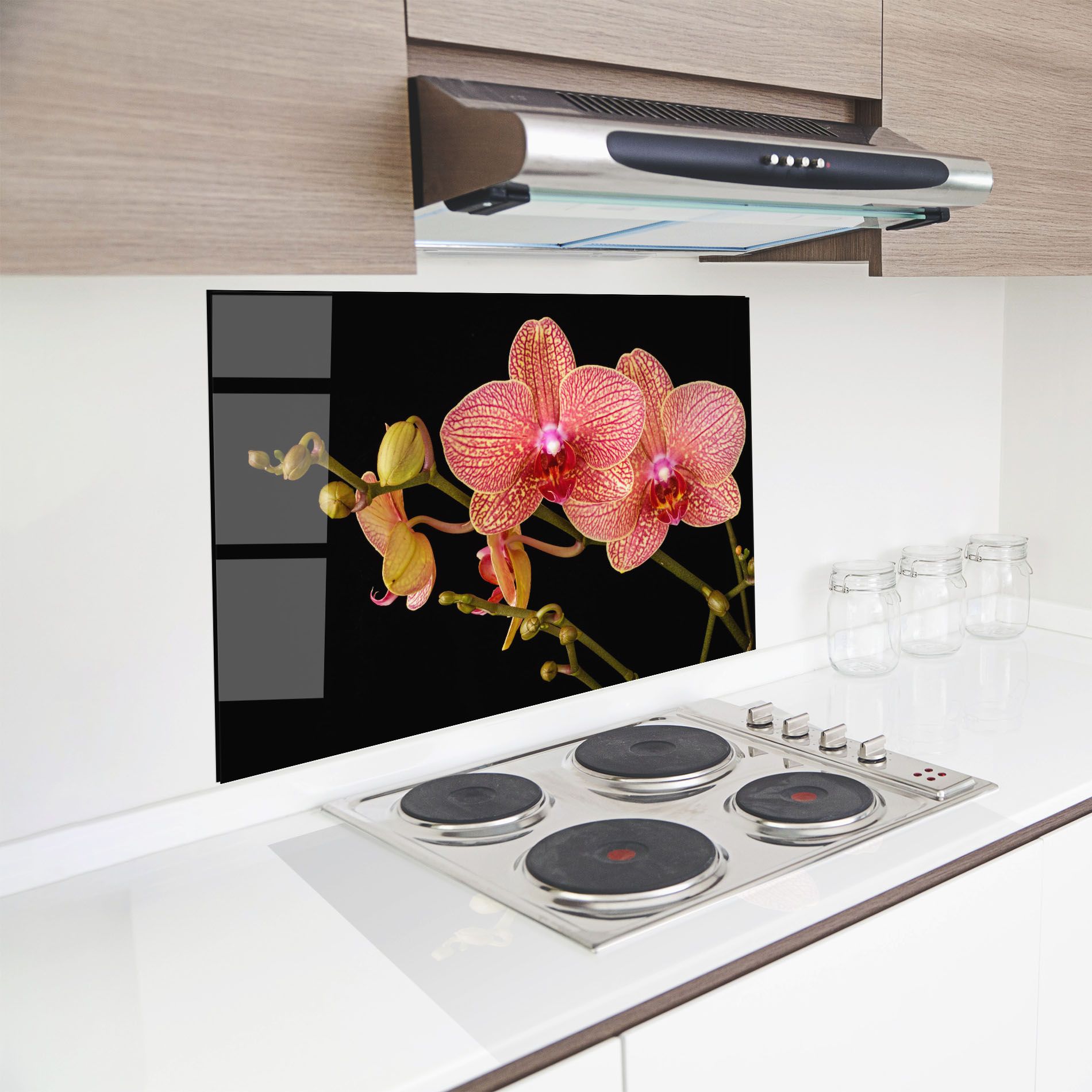 Pink Orchids On Black mockup 8