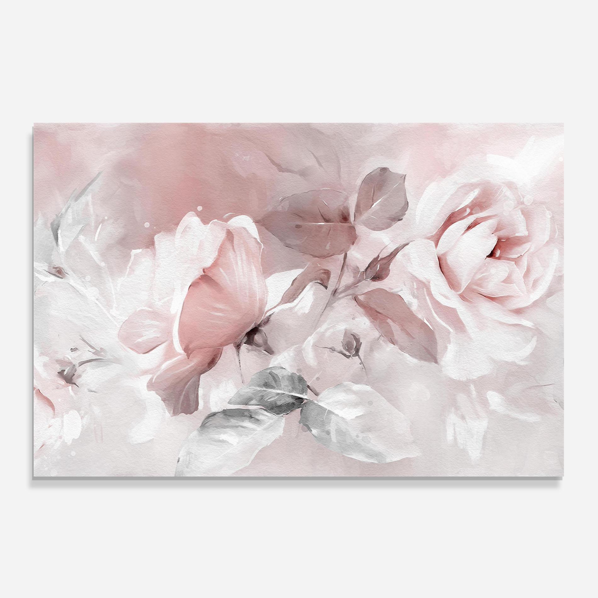 Стъклен панел за кухня Abstract Pink Flowers mockup 0