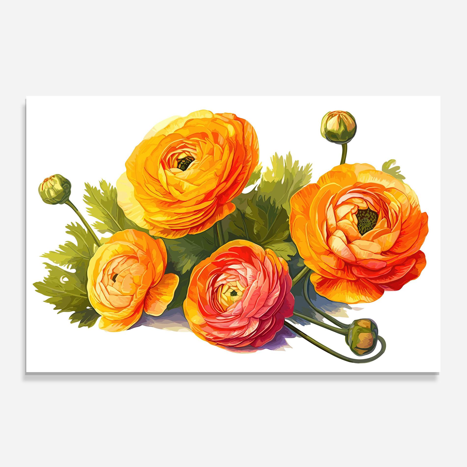 Стъклен панел за кухня Orange Roses mockup 0
