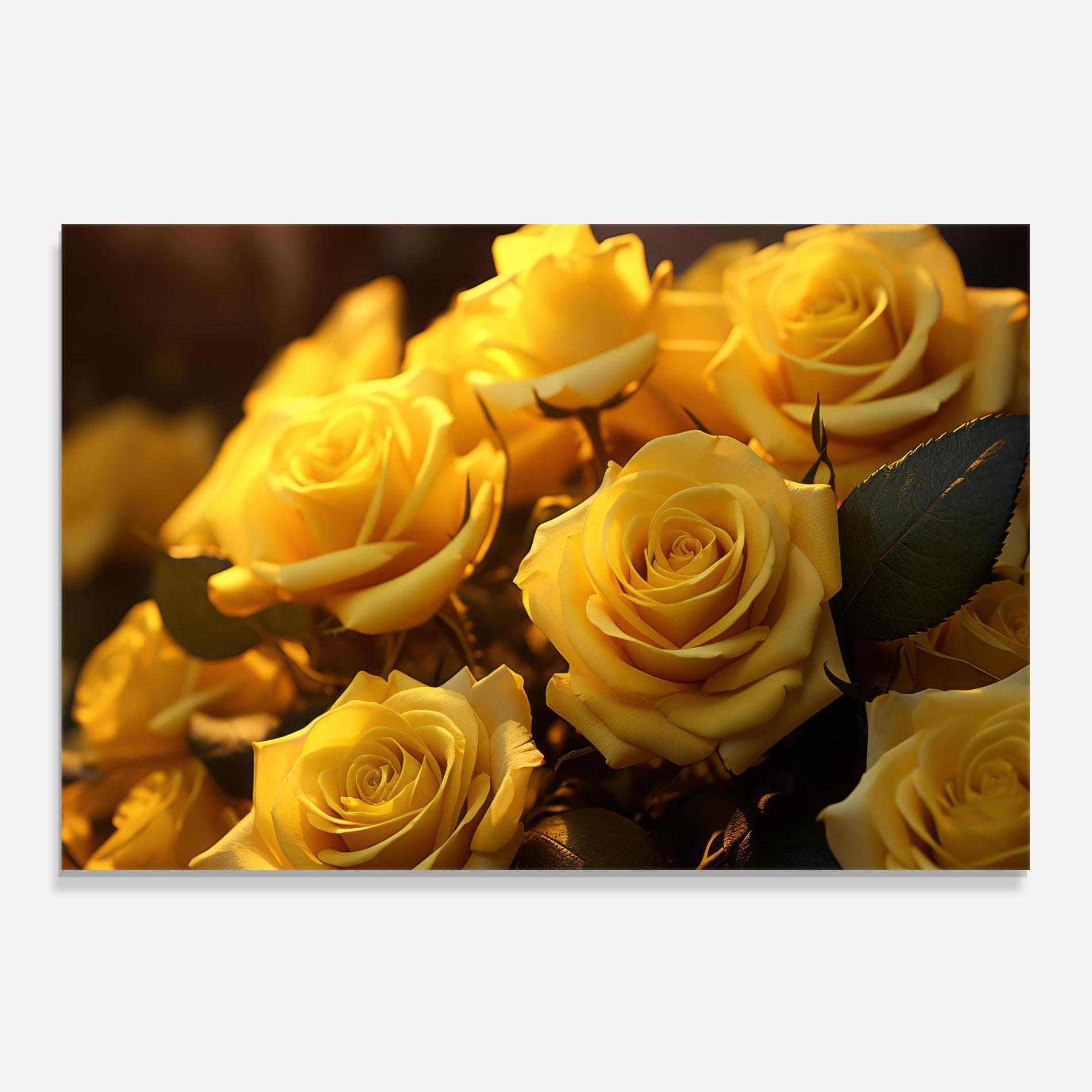 Стъклен панел за кухня Yellow Rose mockup 0