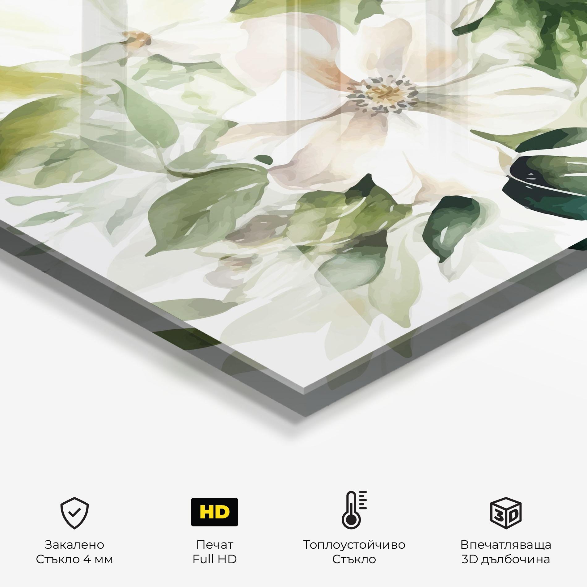 Стъклен панел за кухня Opened Rose mockup 2