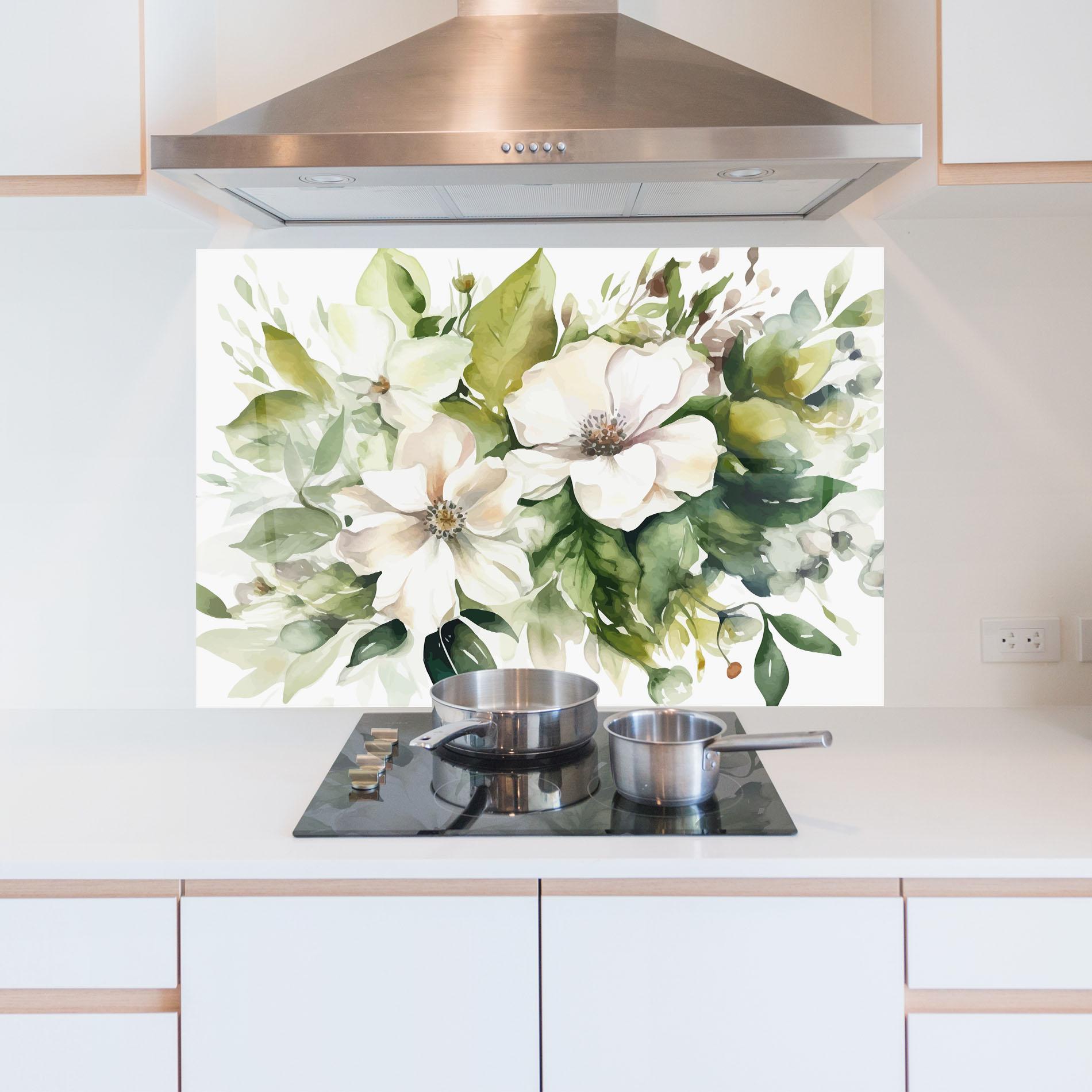 Стъклен панел за кухня Opened Rose mockup 5