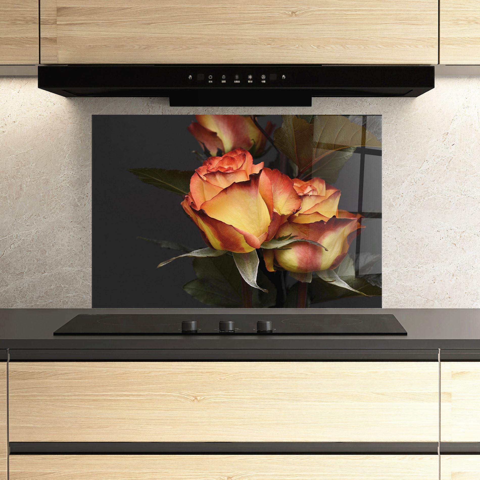 Стъклен панел за кухня Orange Rose mockup 3