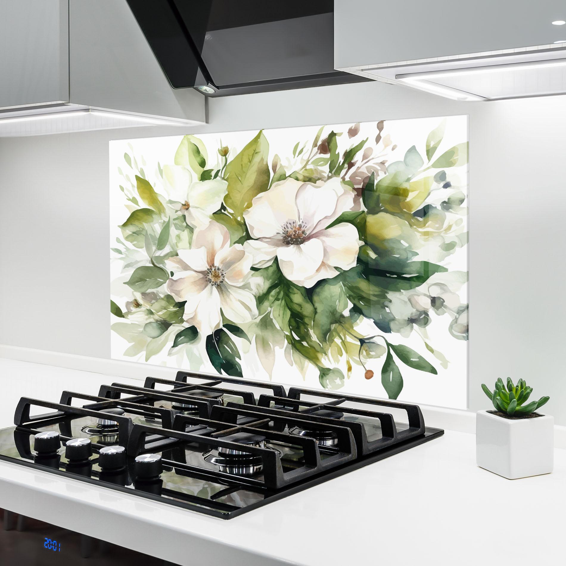 Стъклен панел за кухня Opened Rose mockup 6