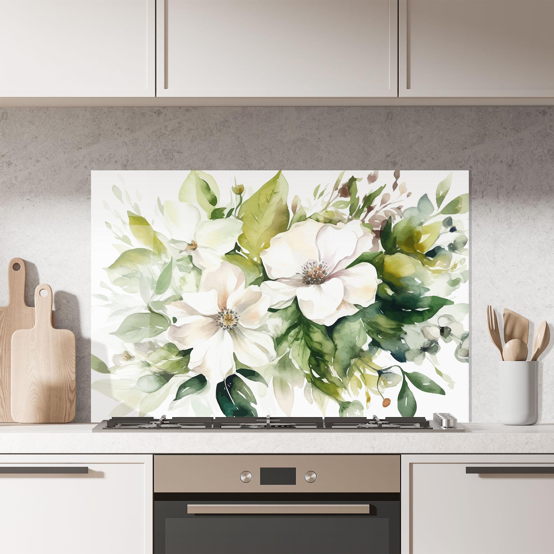 Стъклен панел за кухня Opened Rose mockup 7