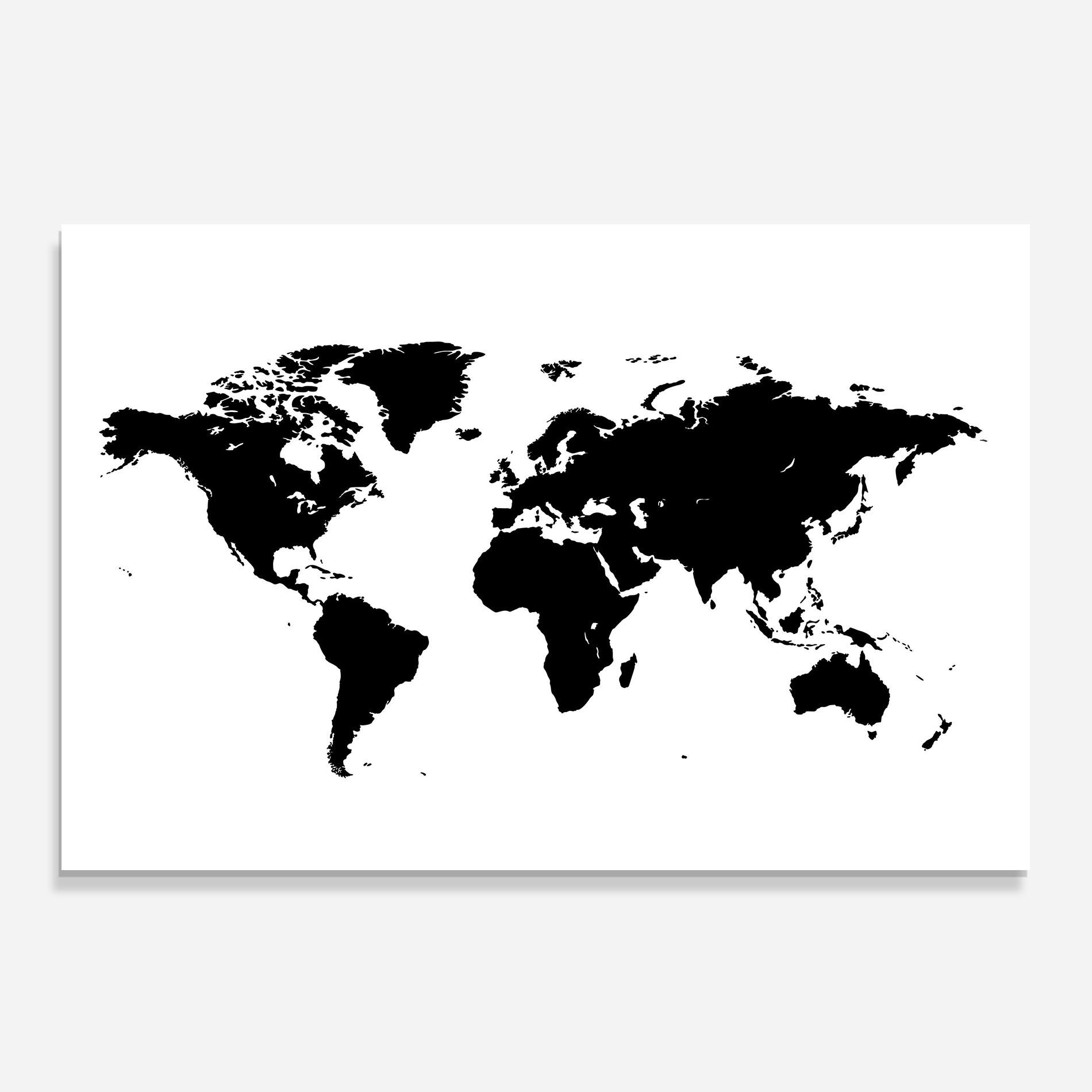 Стъклен панел за кухня Black World Map mockup 0
