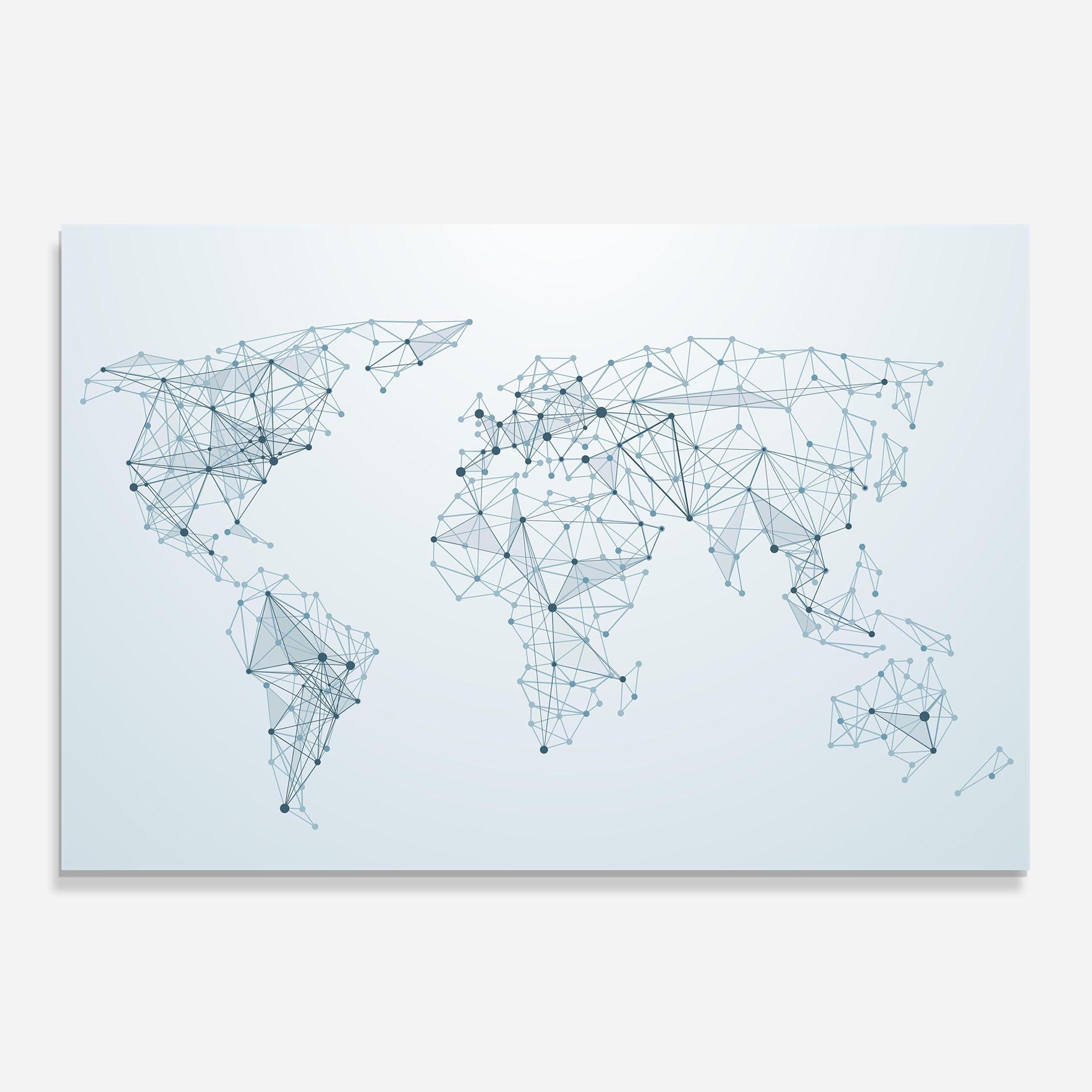 Стъклен панел за кухня Blue Line Map mockup 0