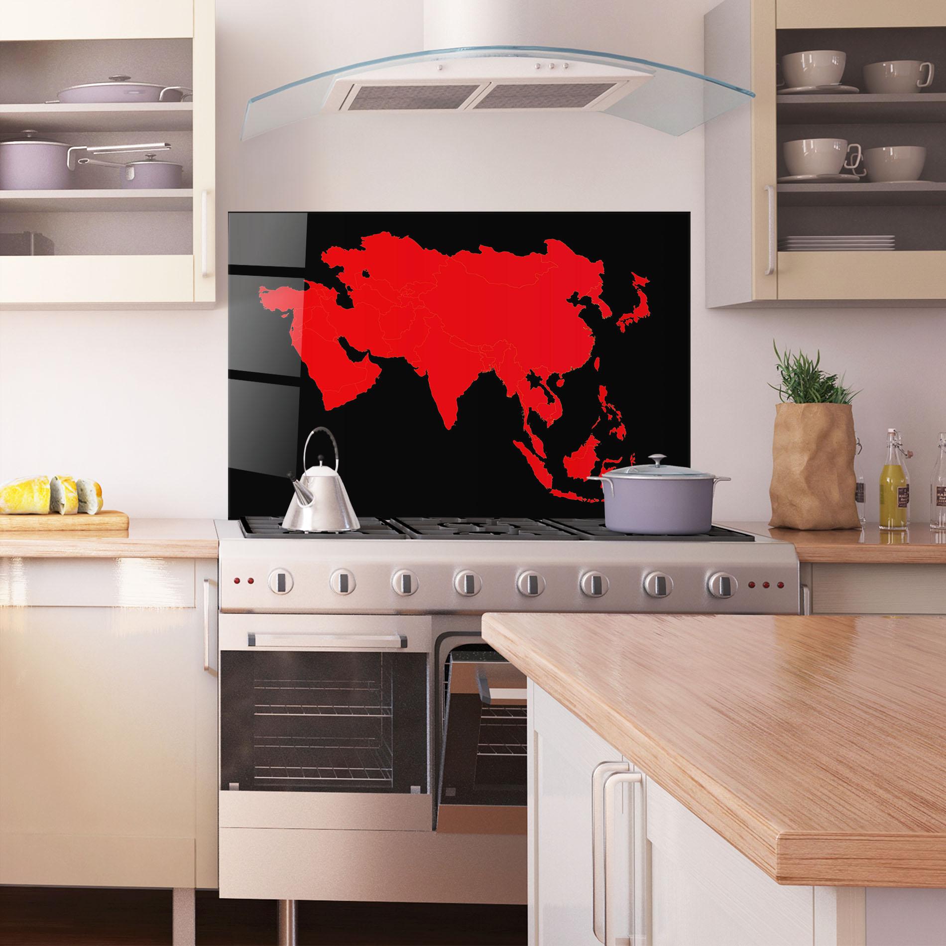 Стъклен панел за кухня Asia Map mockup 1