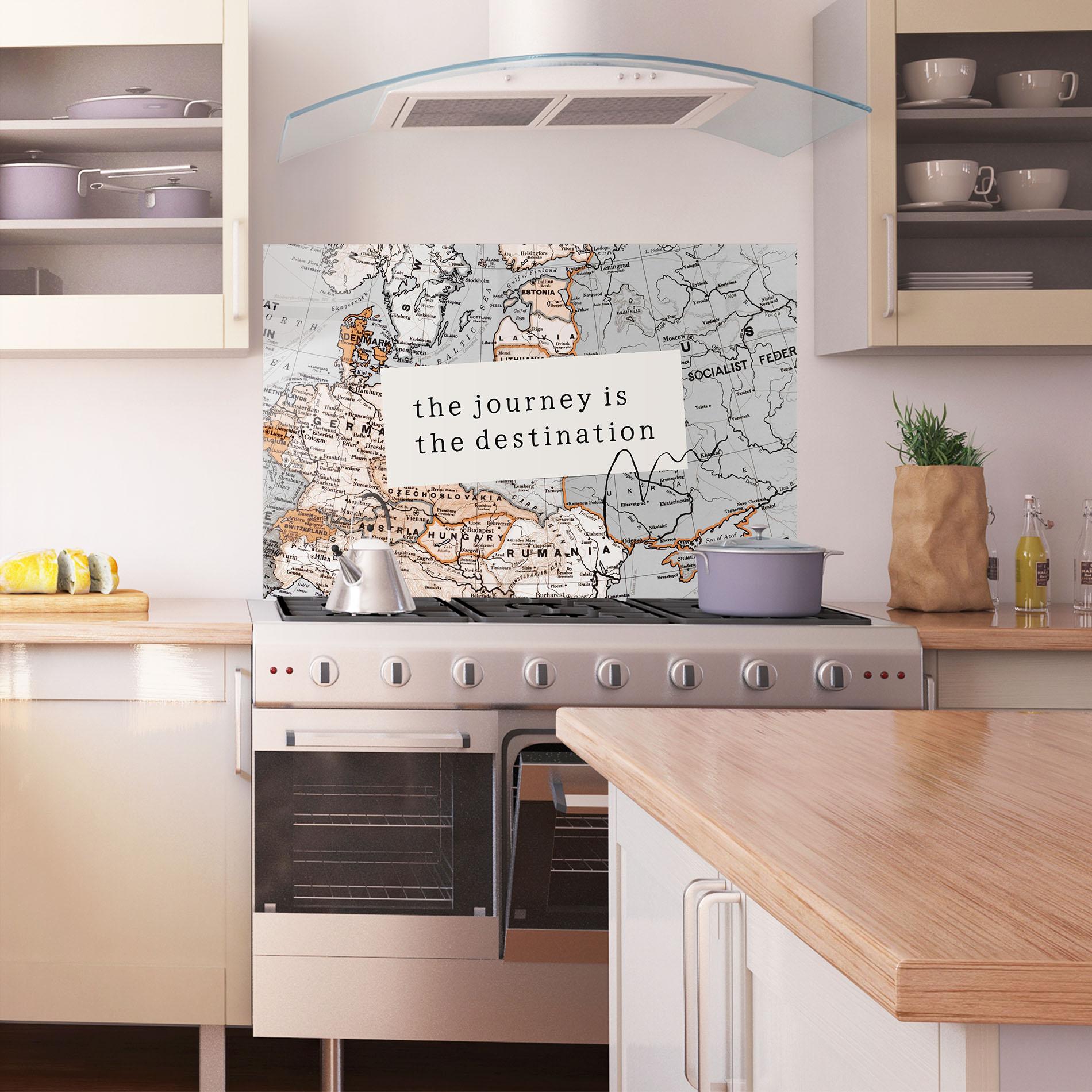 Стъклен панел за кухня Destination Journey mockup 1