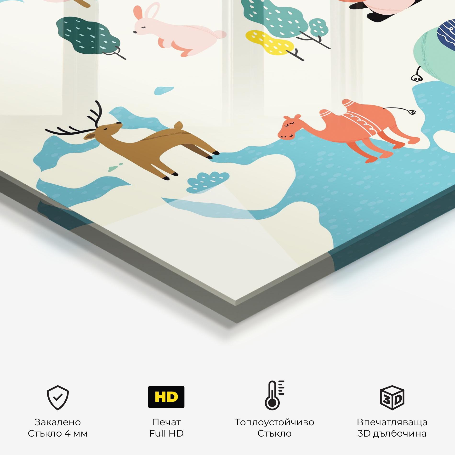 Стъклен панел за кухня Asia Cute Map mockup 2