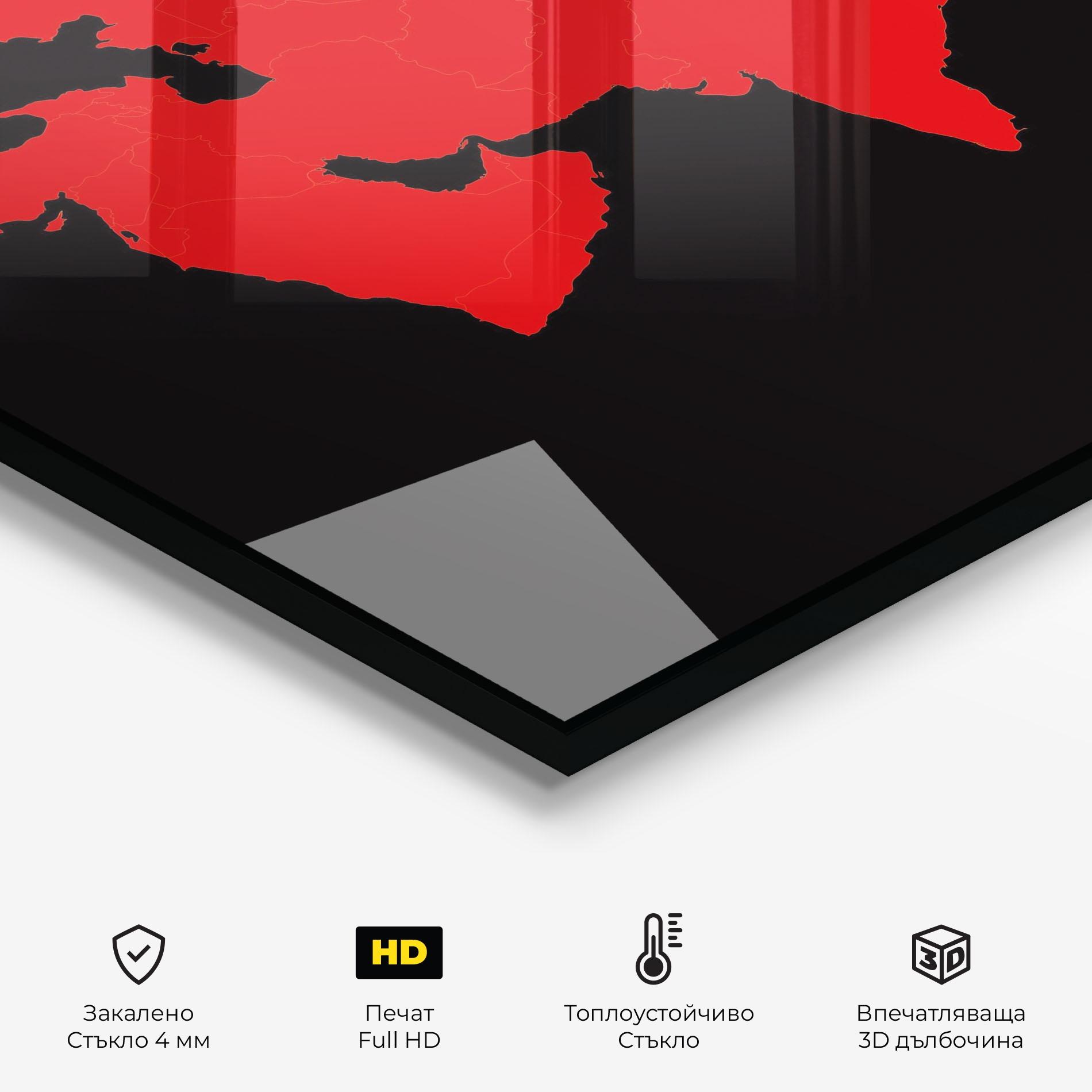 Стъклен панел за кухня Asia Map mockup 2