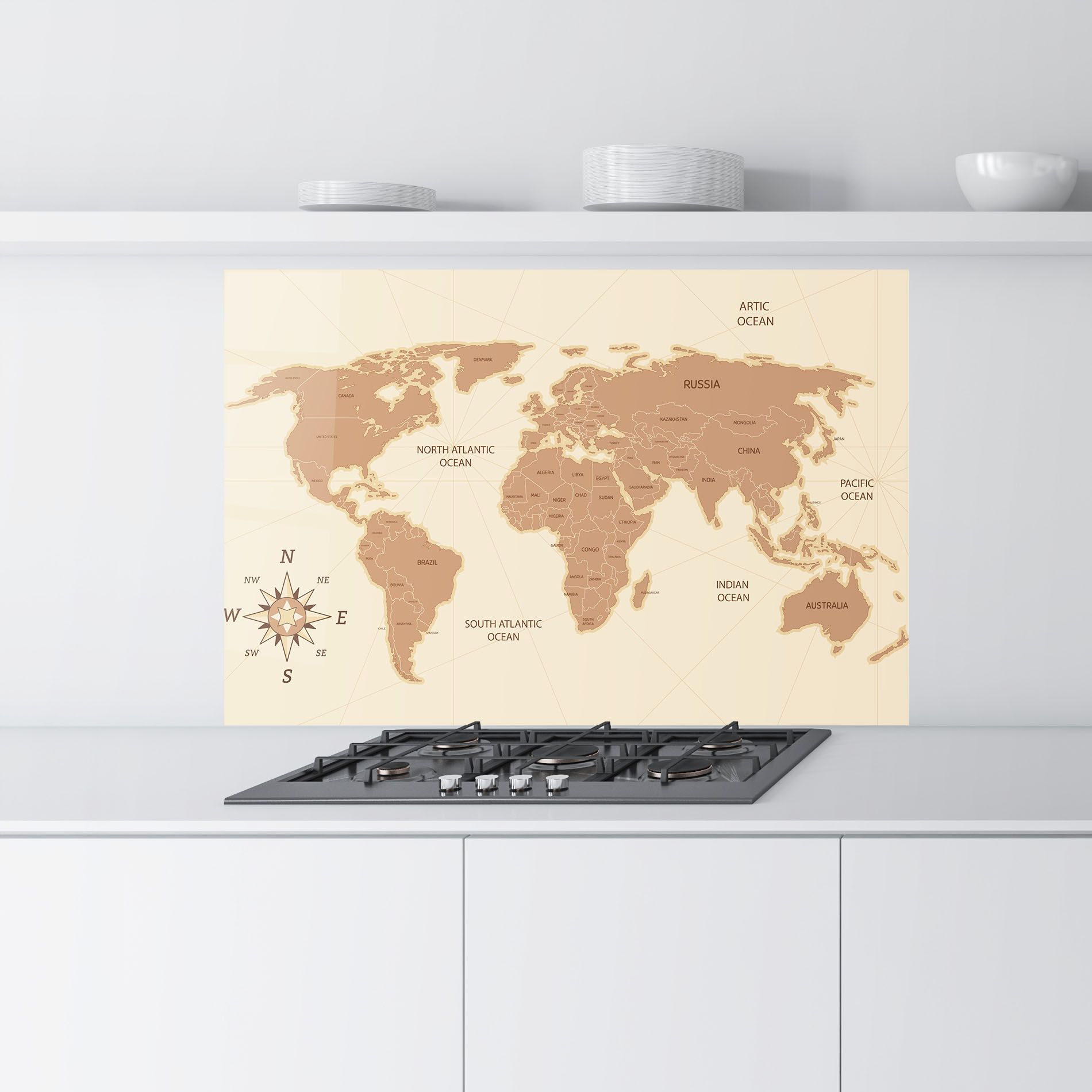 Cream Map Vintage mockup 9