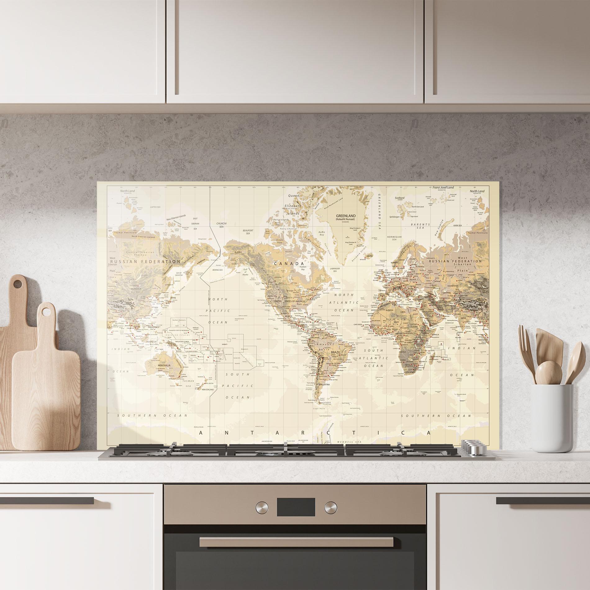 Стъклен панел за кухня Old Canada Map mockup 7