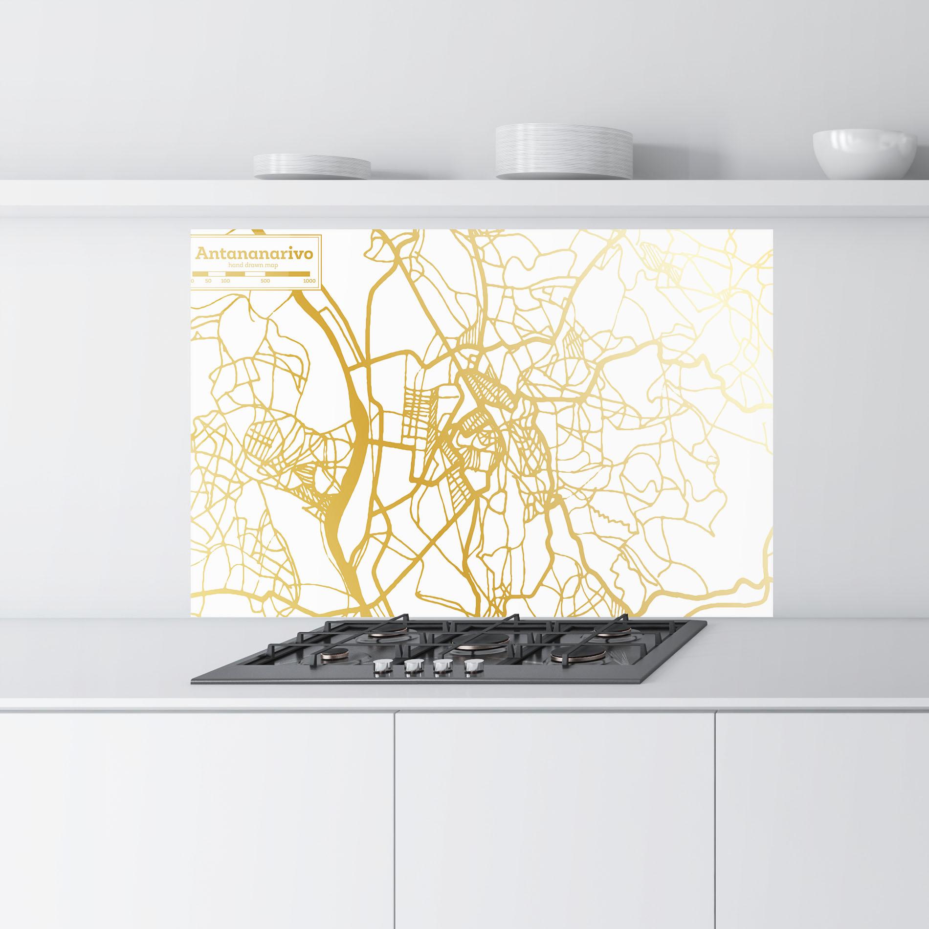 Стъклен панел за кухня Antananarivo Map mockup 9