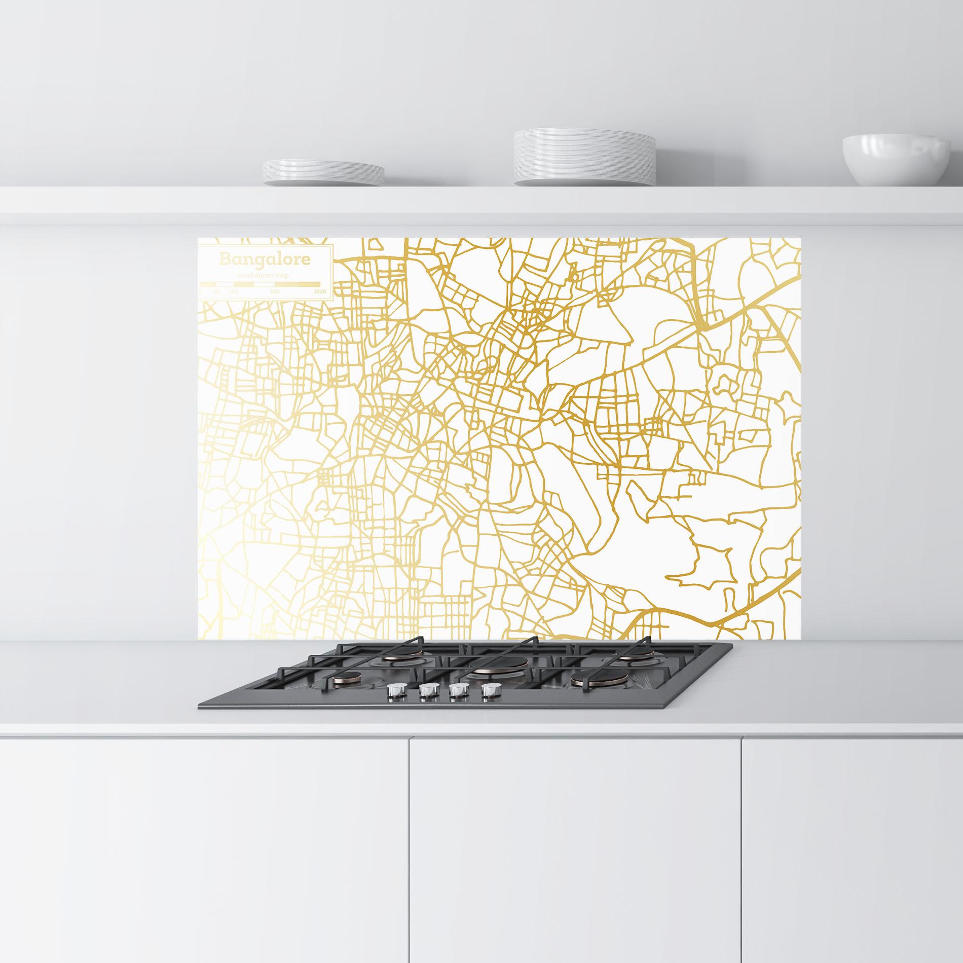 Стъклен панел за кухня Bangalore Map mockup 9