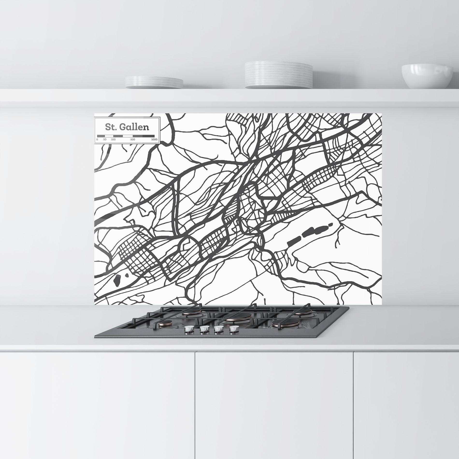 Стъклен панел за кухня St Gallen Map mockup 9