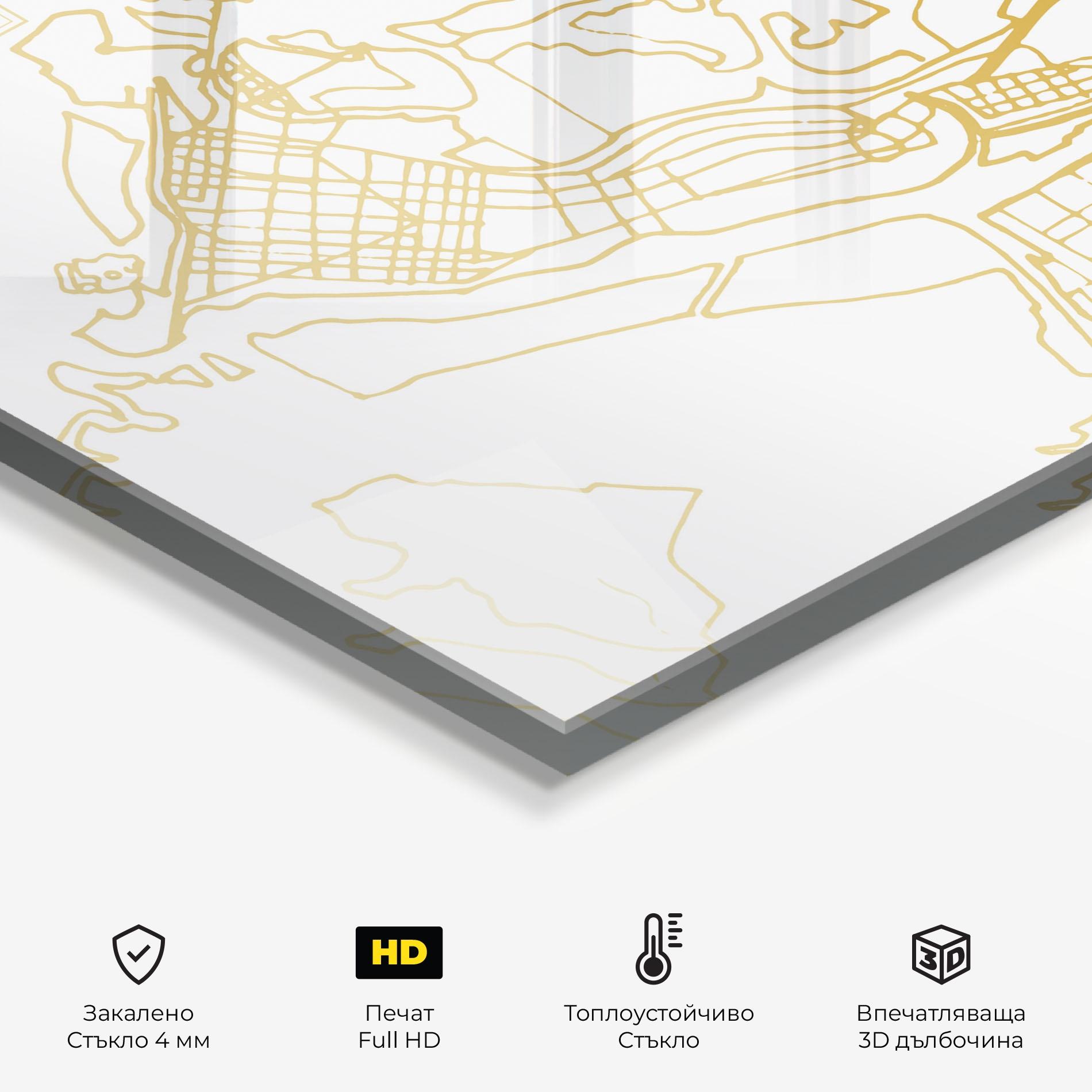 Стъклен панел за кухня Abu Dhabi Map mockup 2