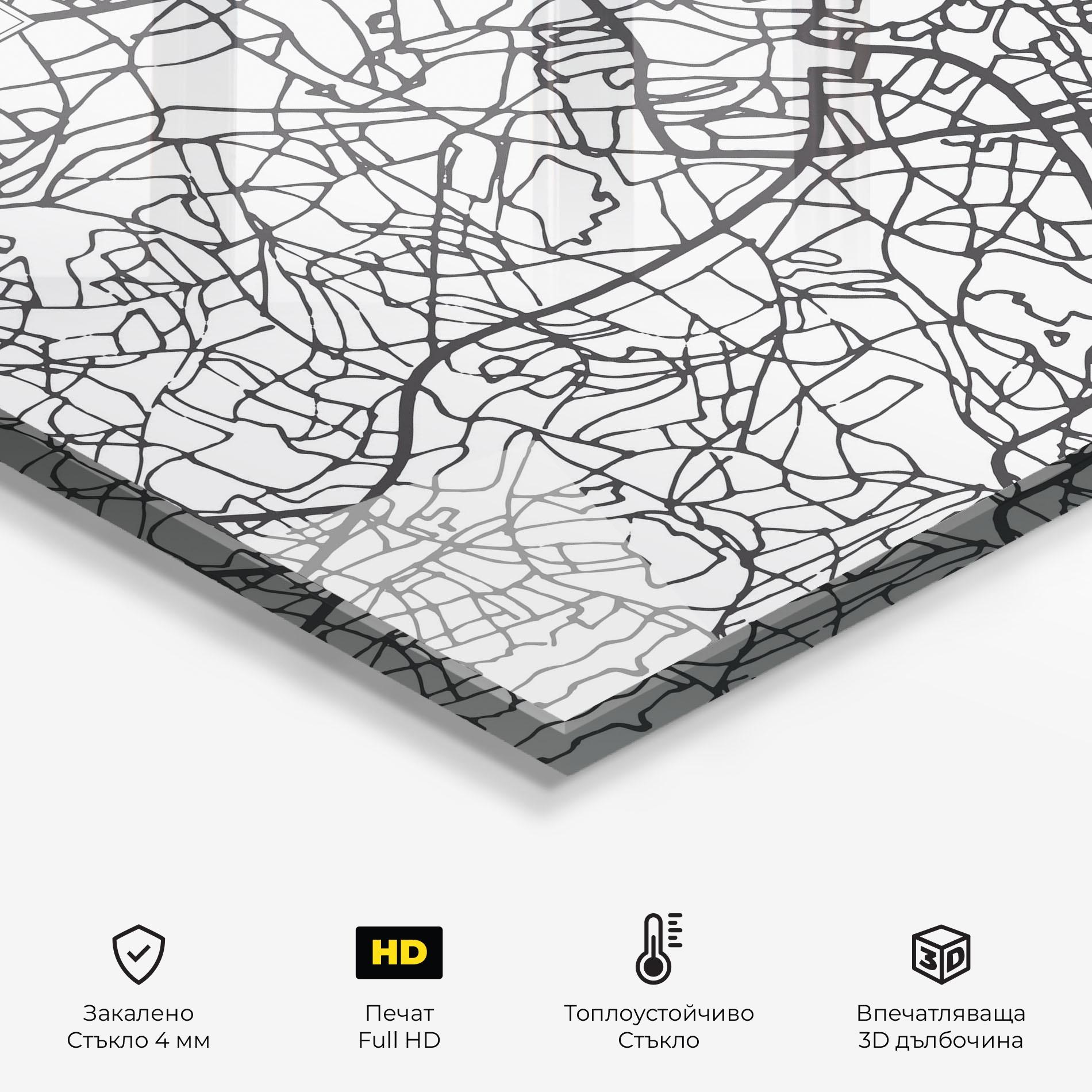 Стъклен панел за кухня Birmingham Map mockup 2