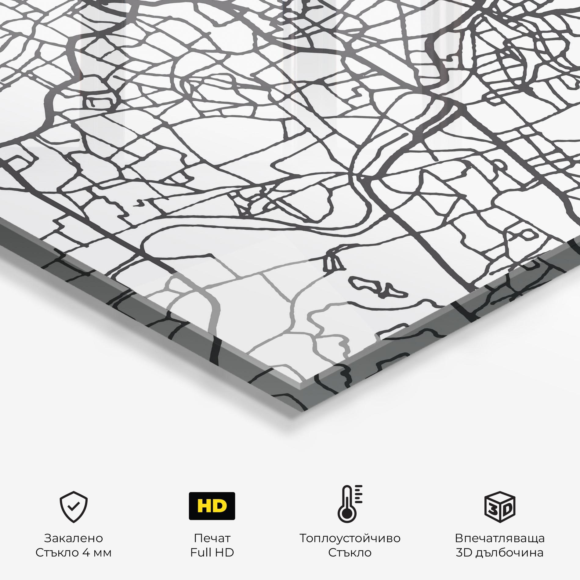 Стъклен панел за кухня Hyderabad Map mockup 2