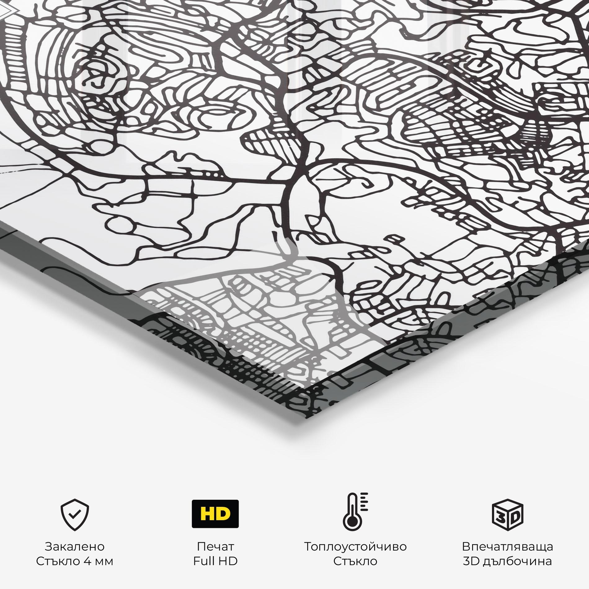 Стъклен панел за кухня Kuala Lumpur Map mockup 2