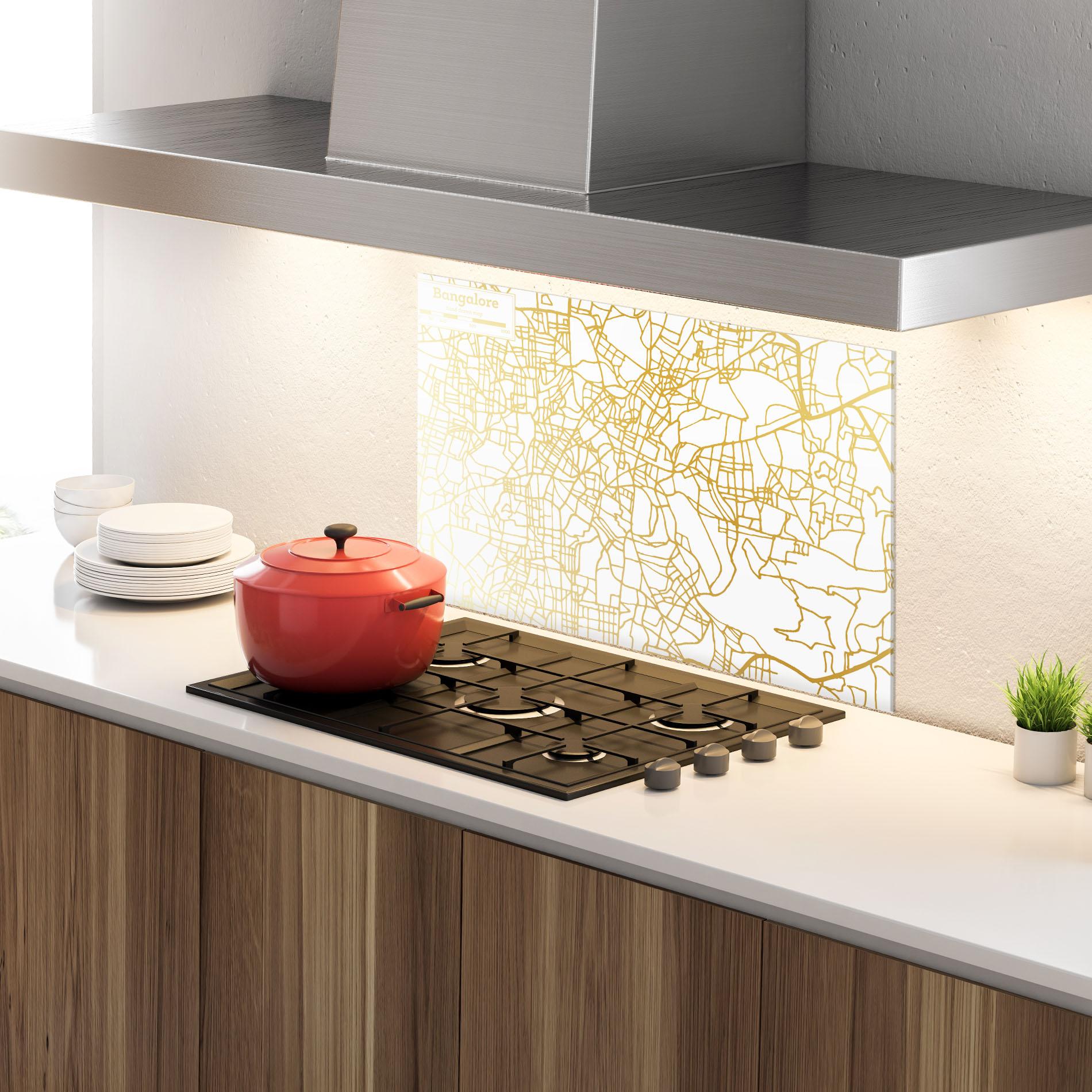 Стъклен панел за кухня Bangalore Map mockup 4