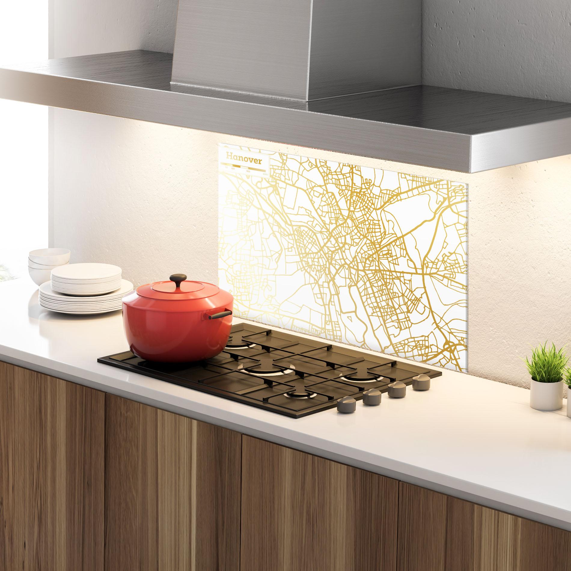 Стъклен панел за кухня Hanover Gold Map mockup 4